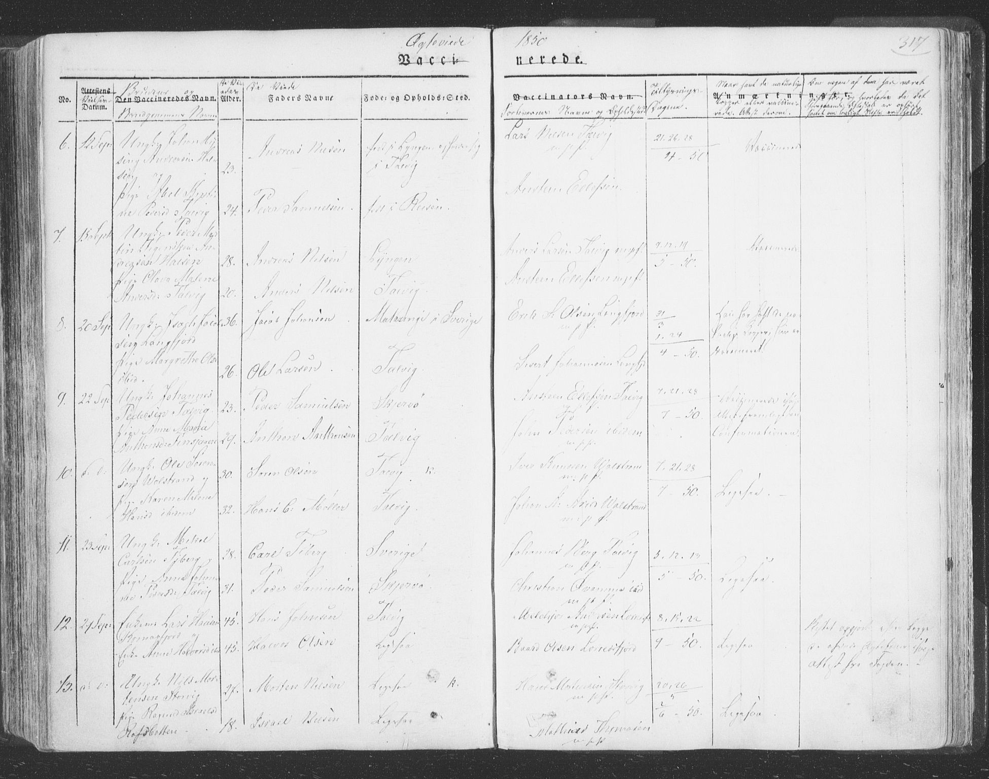 Talvik sokneprestkontor, AV/SATØ-S-1337/H/Ha/L0009kirke: Parish register (official) no. 9, 1837-1852, p. 317
