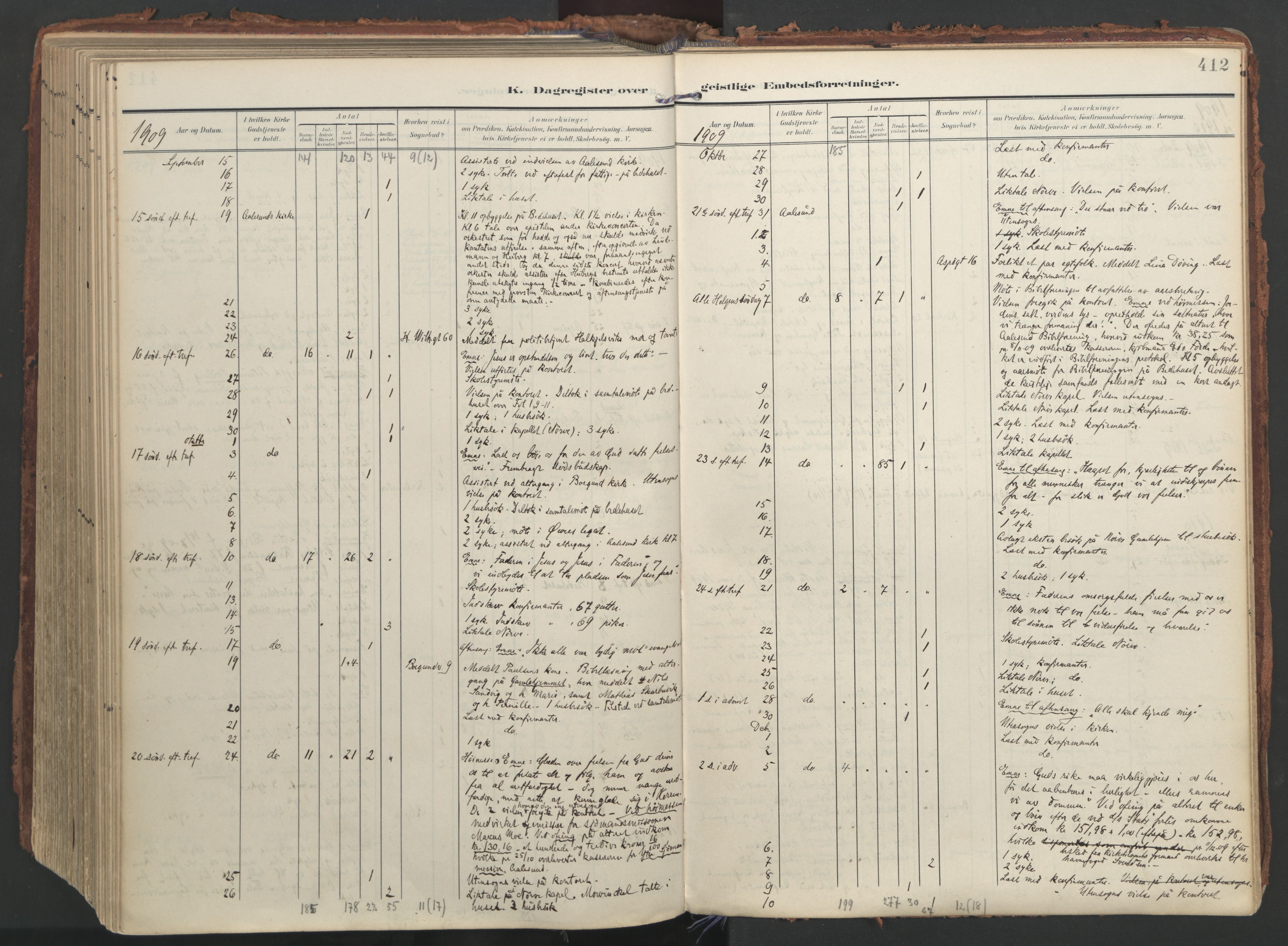 Ministerialprotokoller, klokkerbøker og fødselsregistre - Møre og Romsdal, AV/SAT-A-1454/529/L0459: Parish register (official) no. 529A09, 1904-1917, p. 412