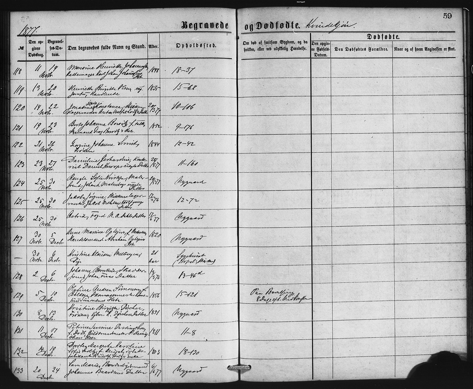 Domkirken sokneprestembete, SAB/A-74801/H/Haa: Parish register (official) no. E 4, 1877-1881, p. 59