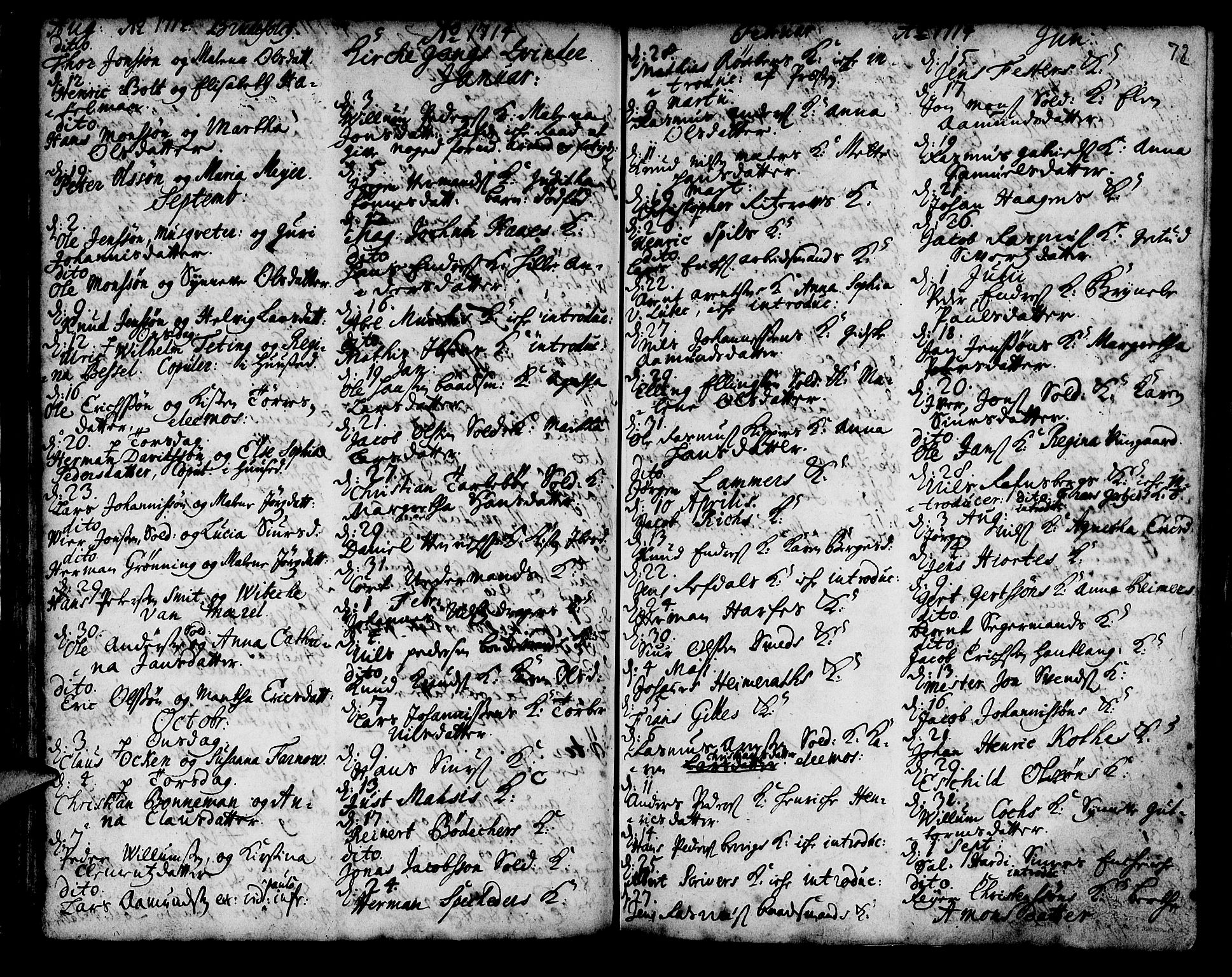 Korskirken sokneprestembete, SAB/A-76101/H/Haa/L0008: Parish register (official) no. A 8, 1698-1747, p. 72