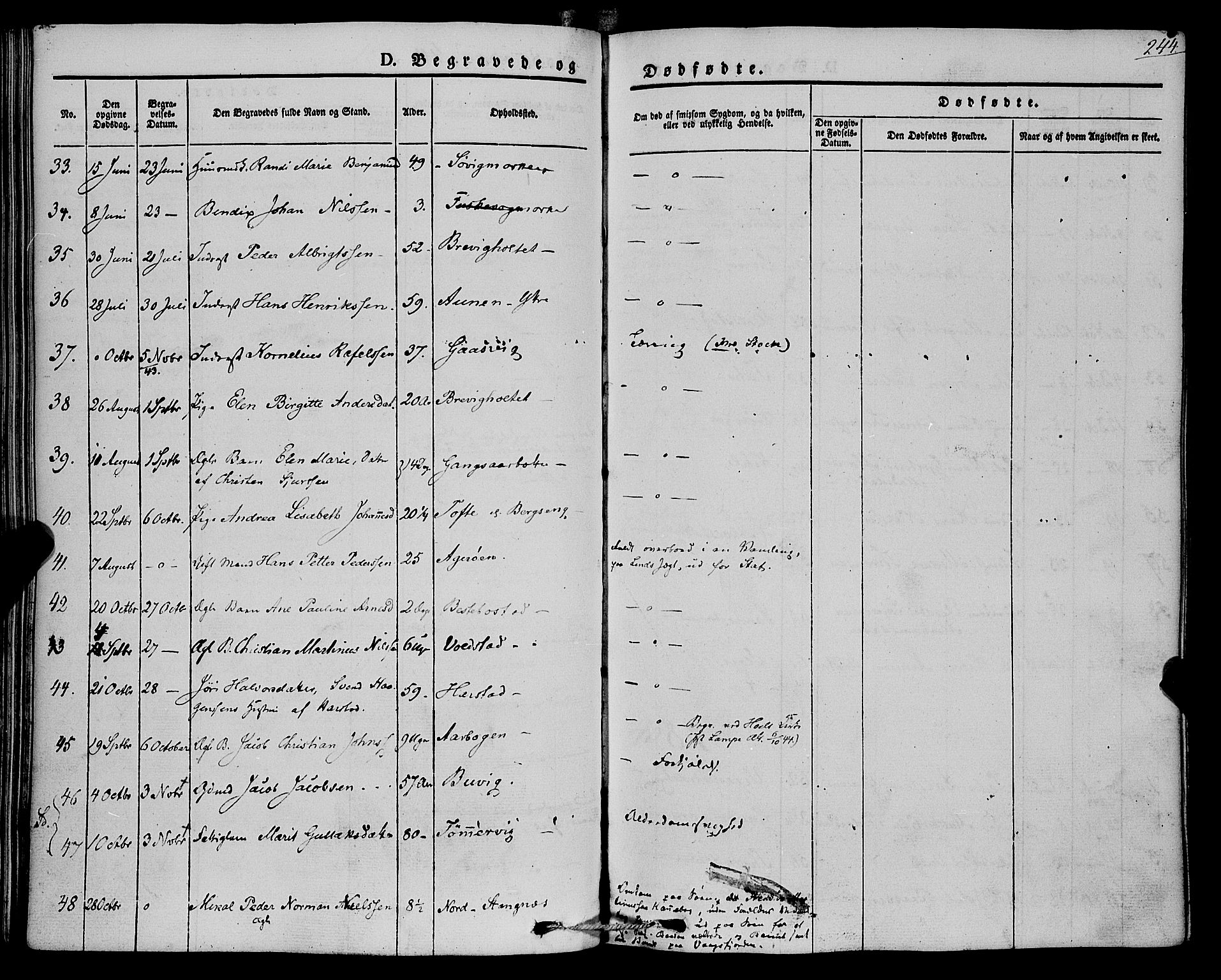 Trondenes sokneprestkontor, SATØ/S-1319/H/Ha/L0009kirke: Parish register (official) no. 9, 1841-1852, p. 244