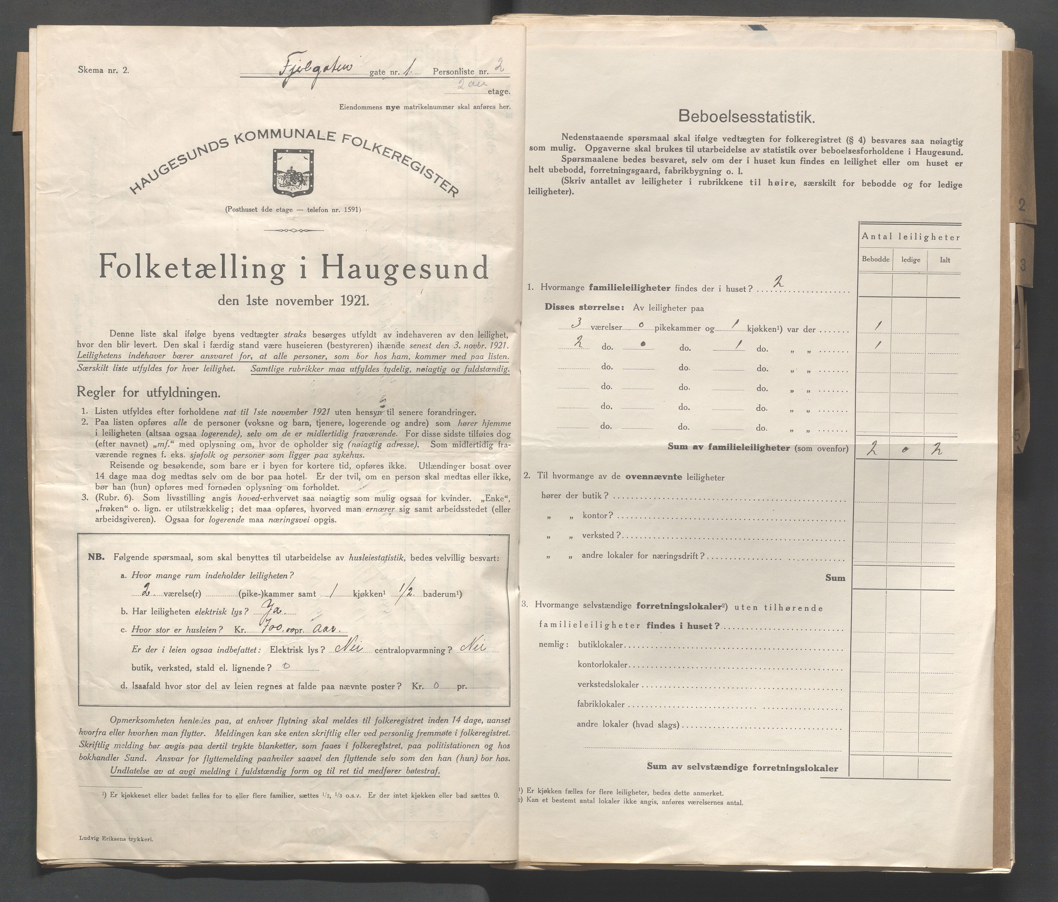 IKAR, Local census 1.11.1921 for Haugesund, 1921, p. 6650