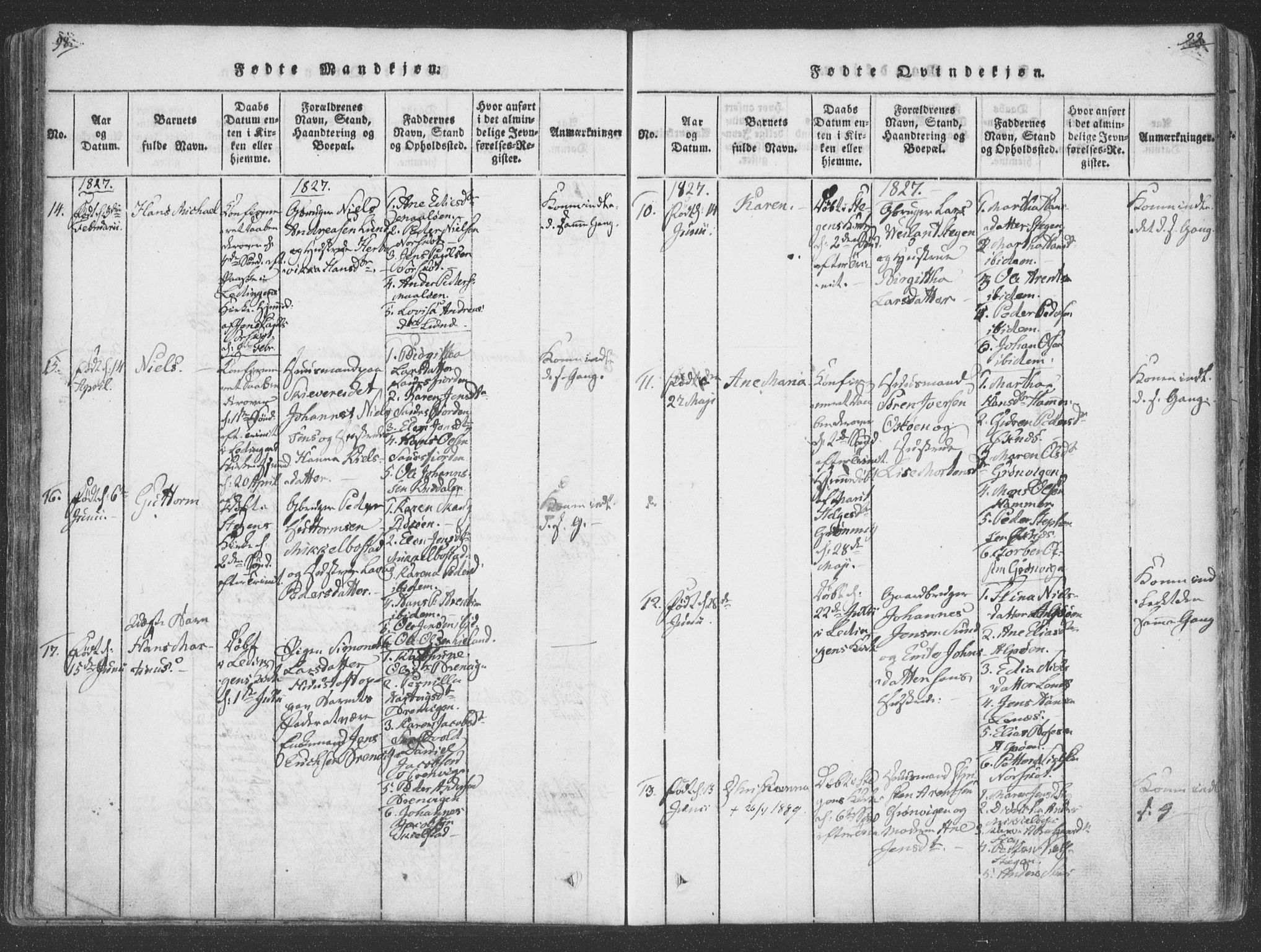 Ministerialprotokoller, klokkerbøker og fødselsregistre - Nordland, SAT/A-1459/855/L0798: Parish register (official) no. 855A06, 1821-1835, p. 98-99