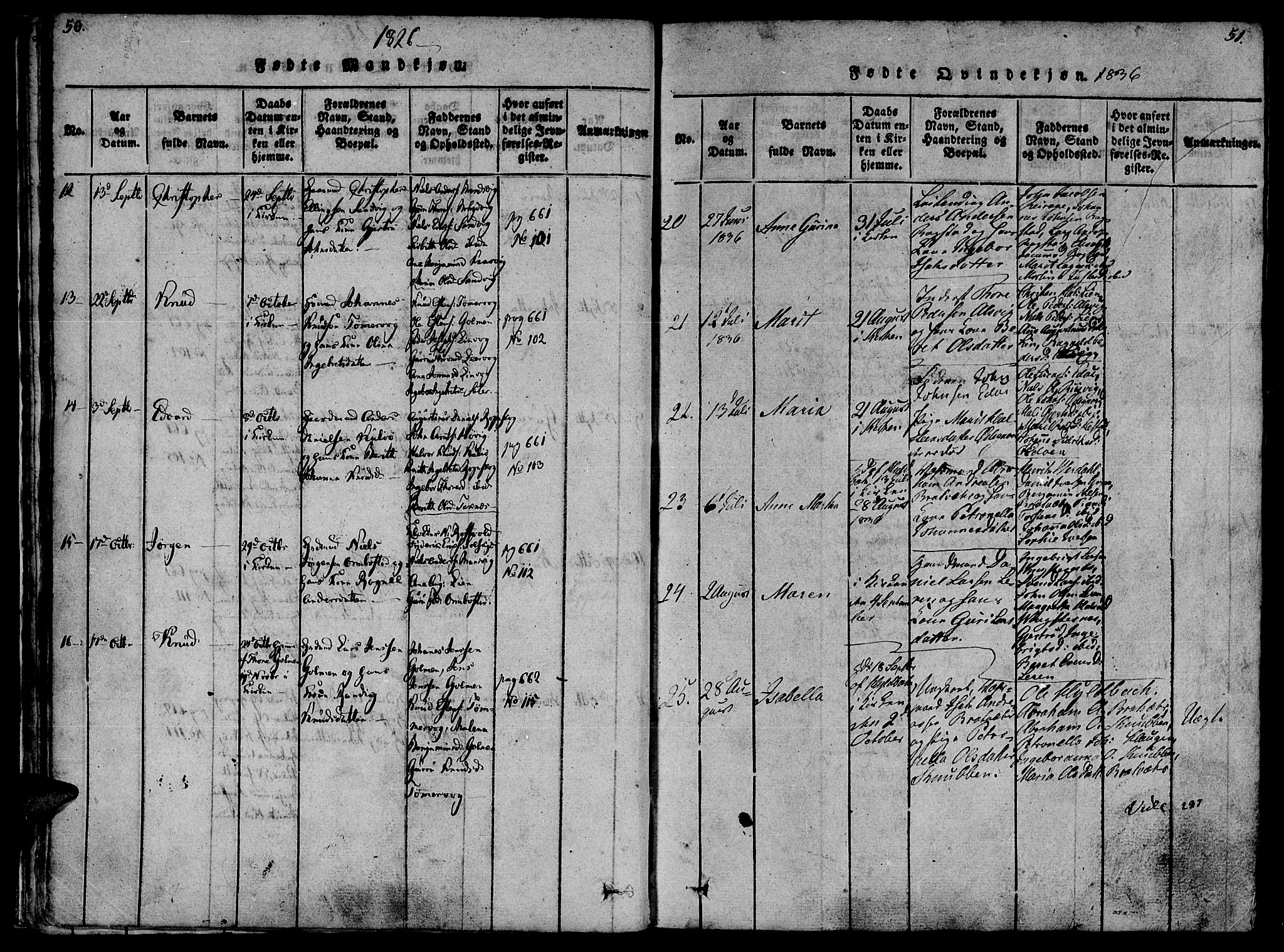 Ministerialprotokoller, klokkerbøker og fødselsregistre - Møre og Romsdal, AV/SAT-A-1454/581/L0933: Parish register (official) no. 581A03 /1, 1819-1836, p. 50-51