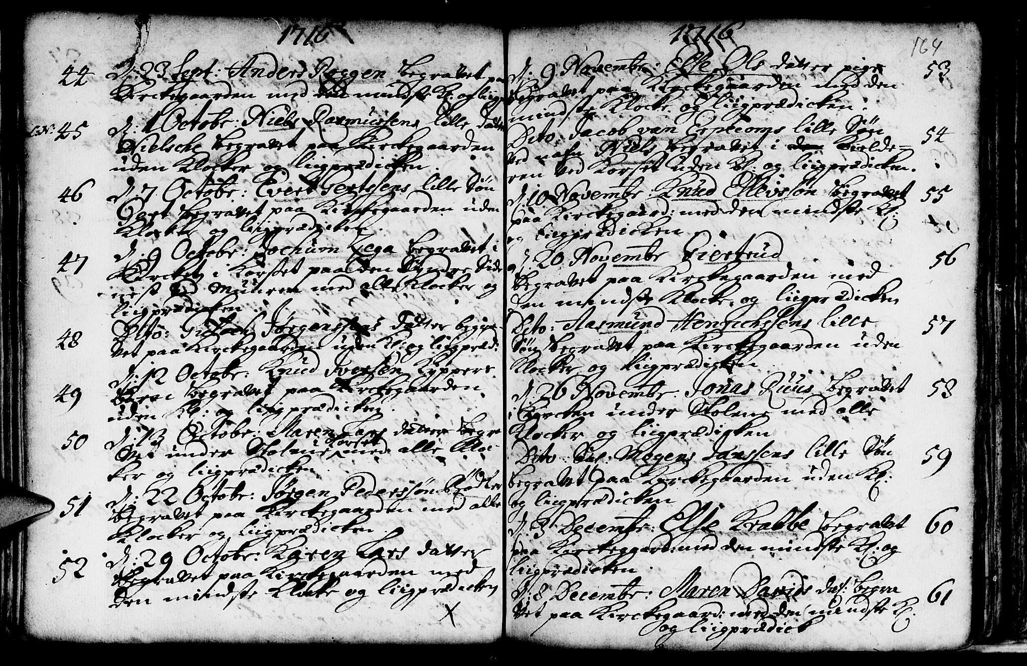 Nykirken Sokneprestembete, AV/SAB-A-77101/H/Haa/L0009: Parish register (official) no. A 9, 1689-1759, p. 164