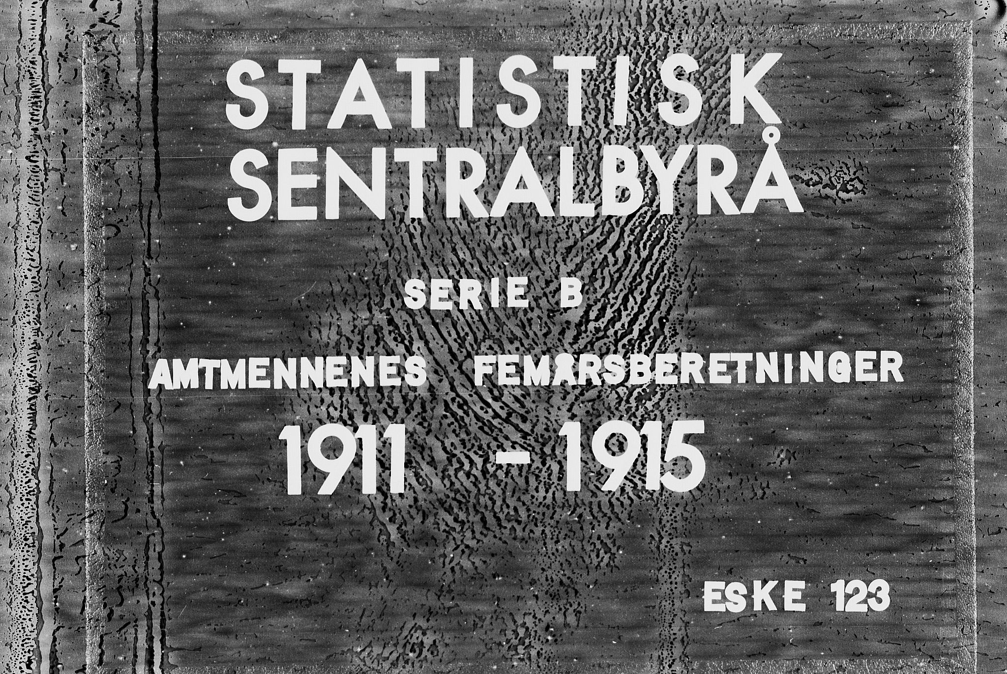 Statistisk sentralbyrå, Næringsøkonomiske emner, Generelt - Amtmennenes femårsberetninger, AV/RA-S-2233/F/Fa/L0123: --, 1911-1915, p. 1