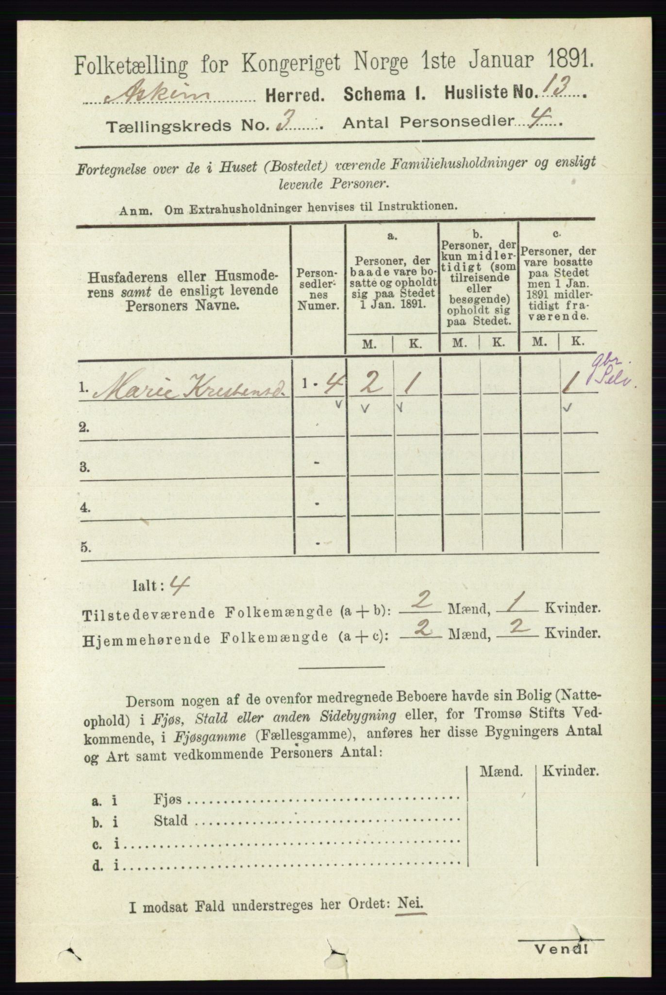 RA, 1891 census for 0124 Askim, 1891, p. 358