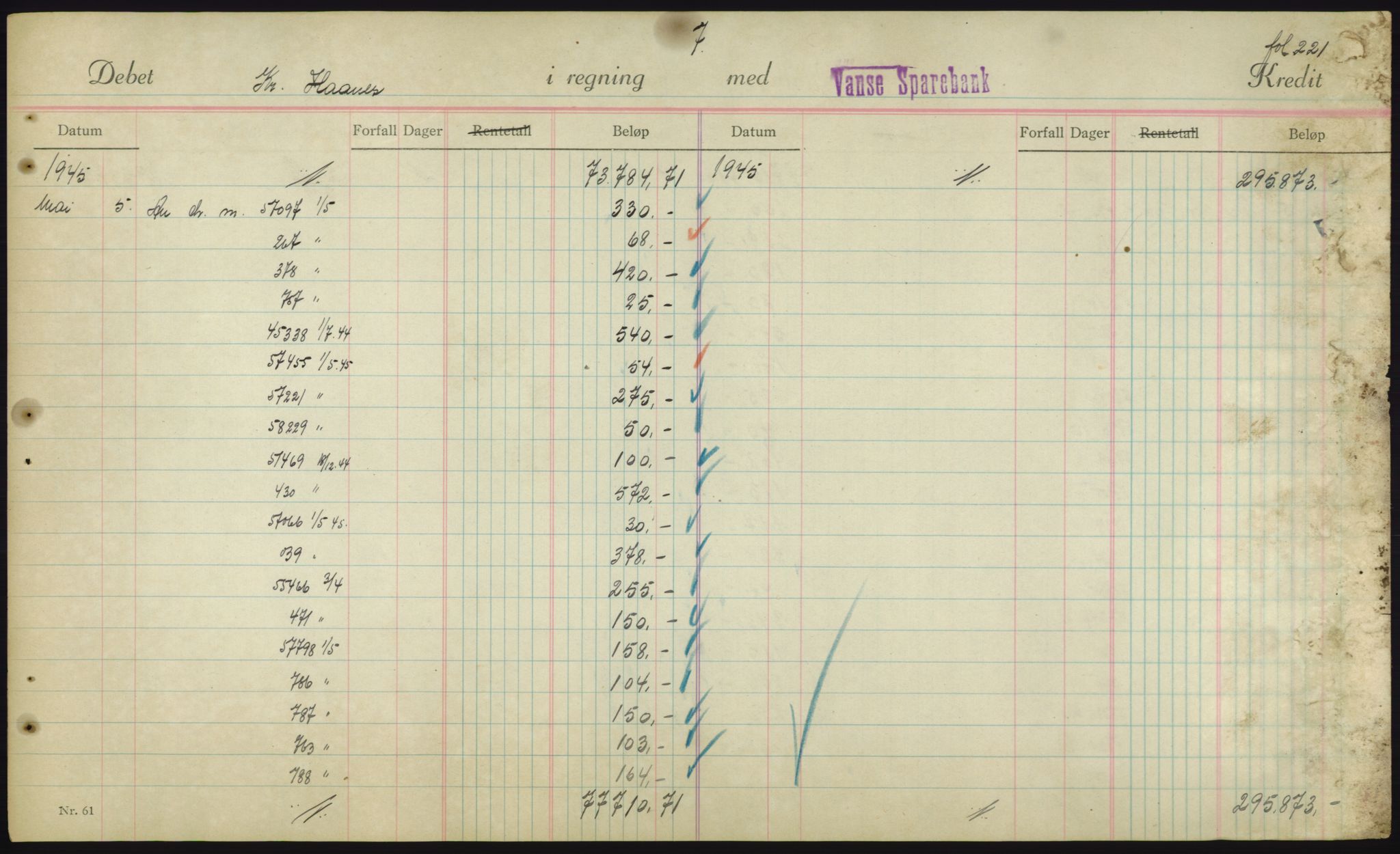 Forsvarsdepartementet, 10. kontor / Oppgjørskontoret, AV/RA-RAFA-1225/D/Db/L0180: Lista oppgjørskontor, 1942-1952, p. 1923