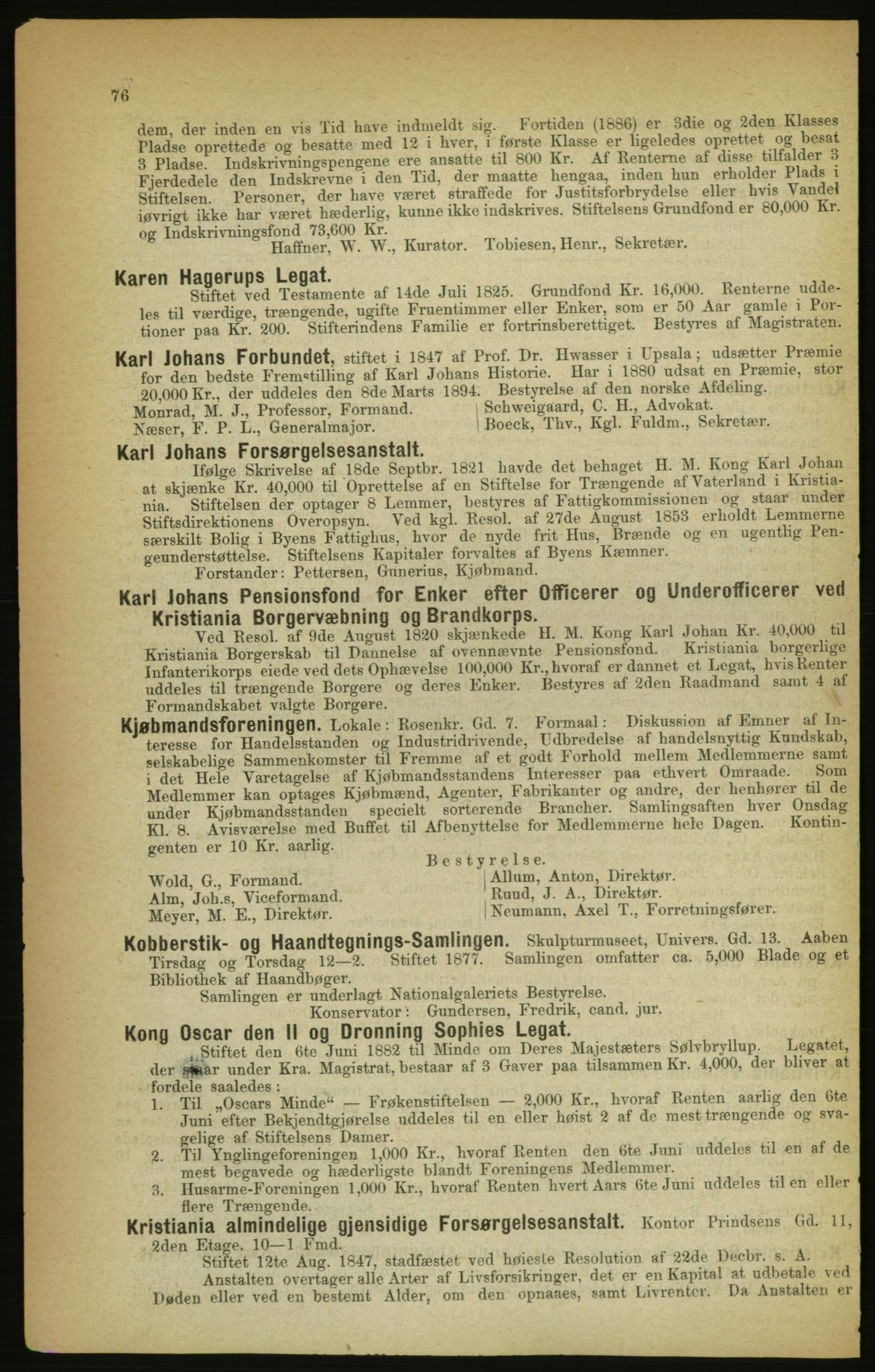 Kristiania/Oslo adressebok, PUBL/-, 1888, p. 76