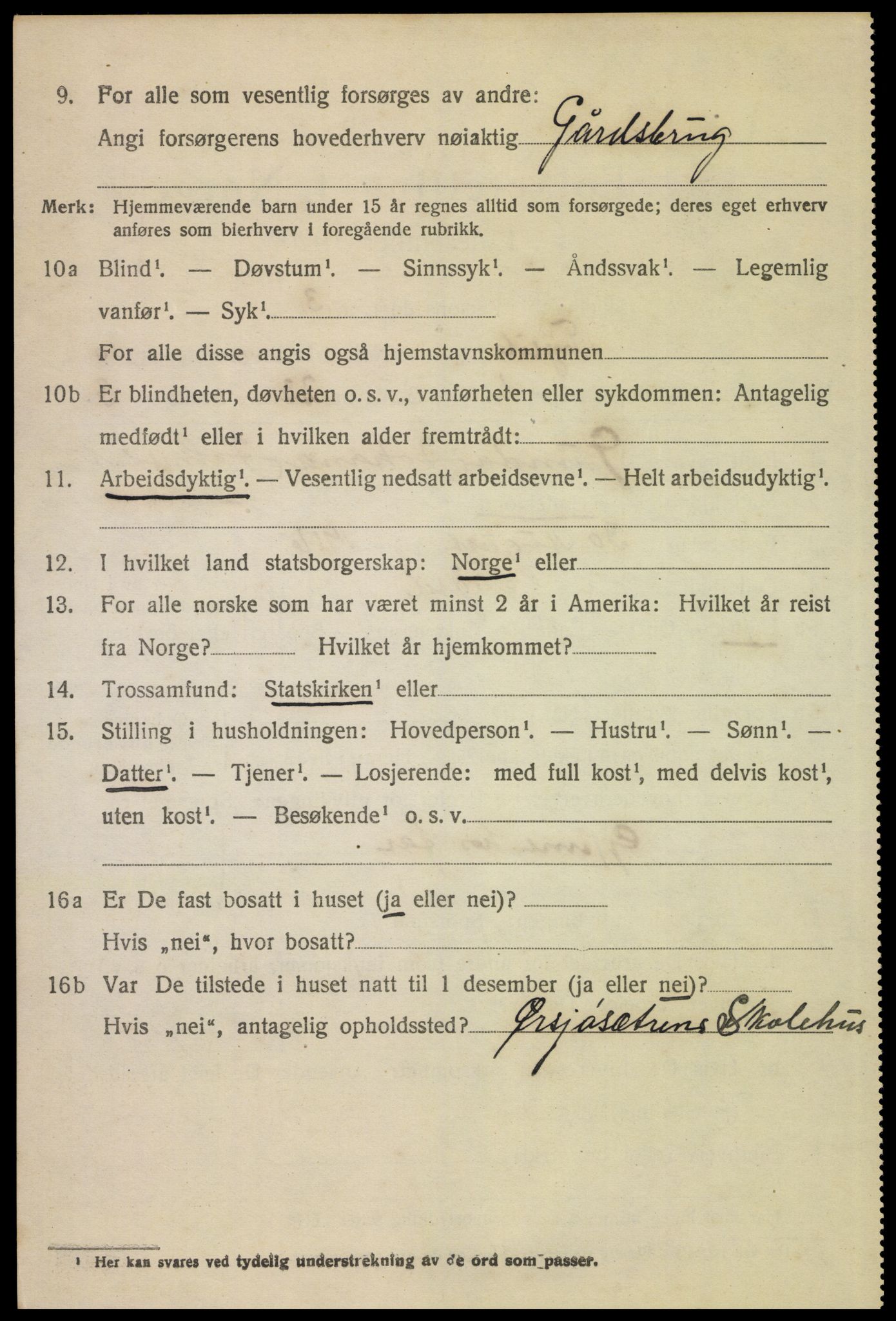 SAH, 1920 census for Trysil, 1920, p. 6868