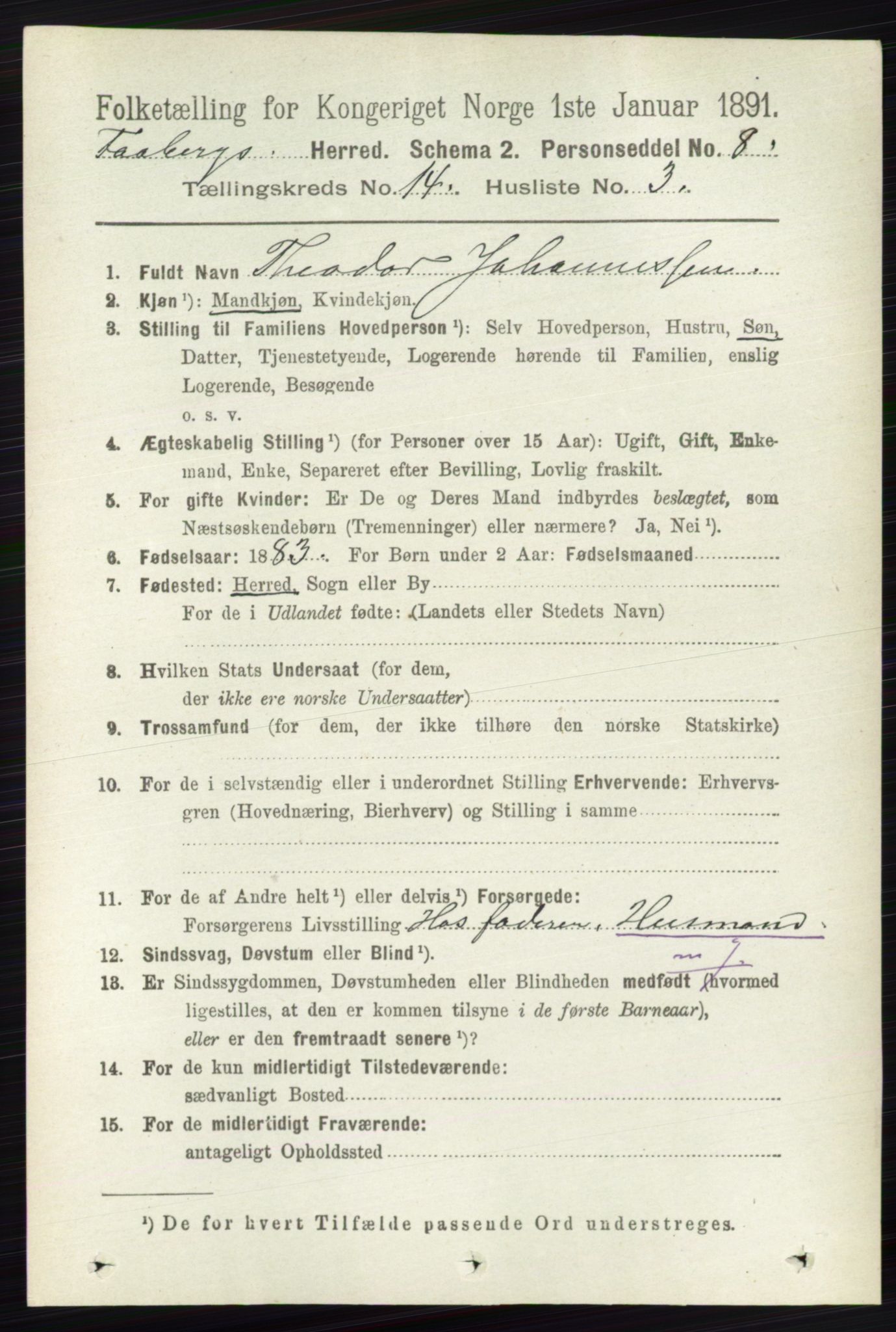 RA, 1891 census for 0524 Fåberg, 1891, p. 5665