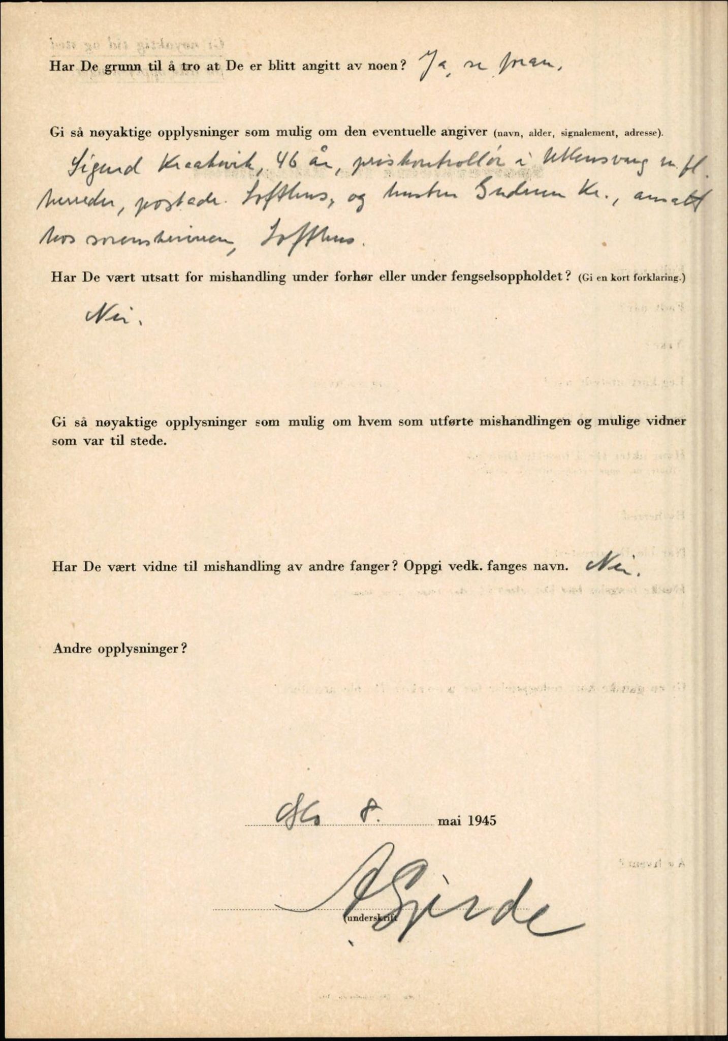 Rikspolitisjefen, AV/RA-S-1560/L/L0005: Gidske, Peder Martin -  Hansell, Georg, 1940-1945, p. 64