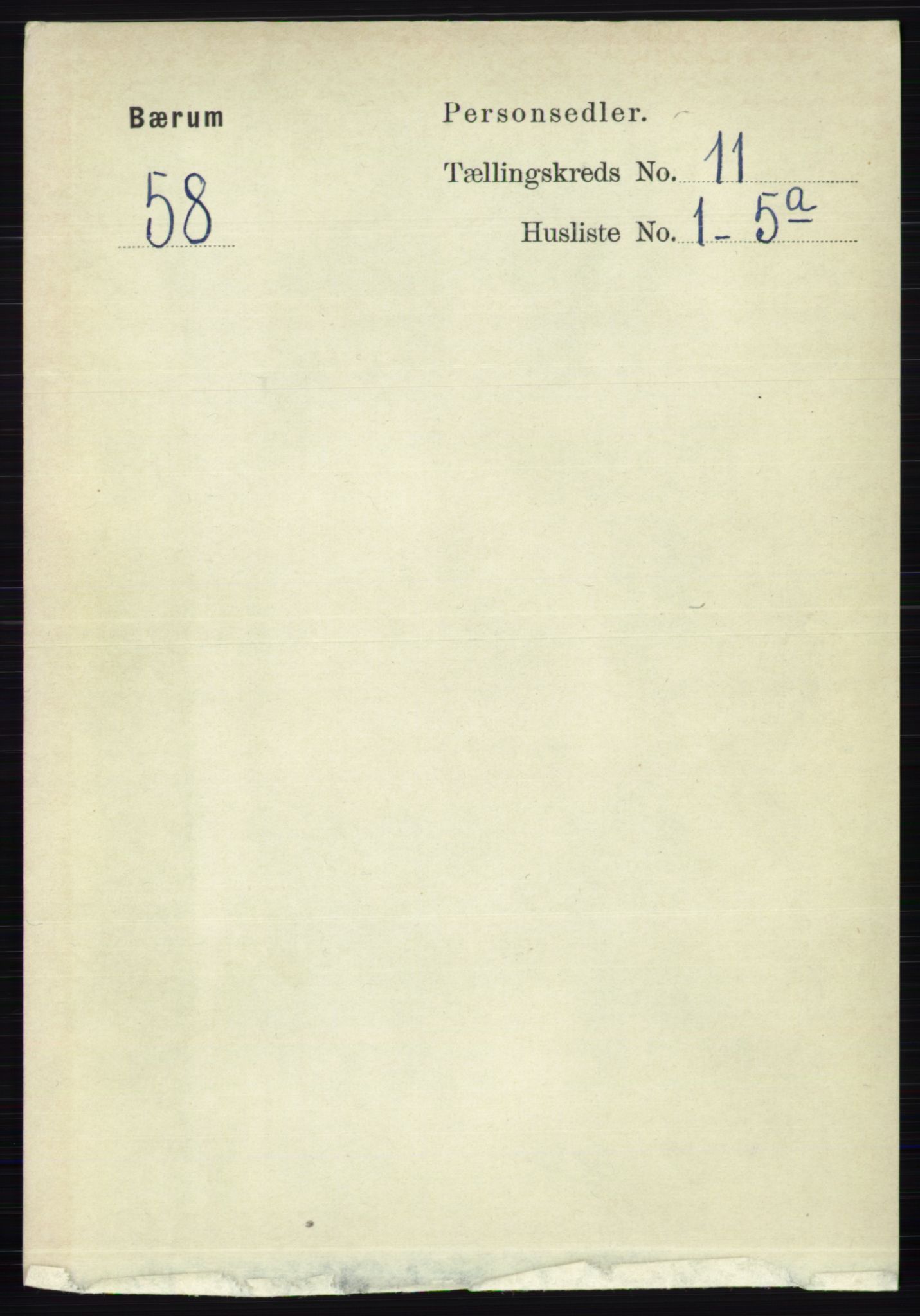 RA, 1891 census for 0219 Bærum, 1891, p. 7185