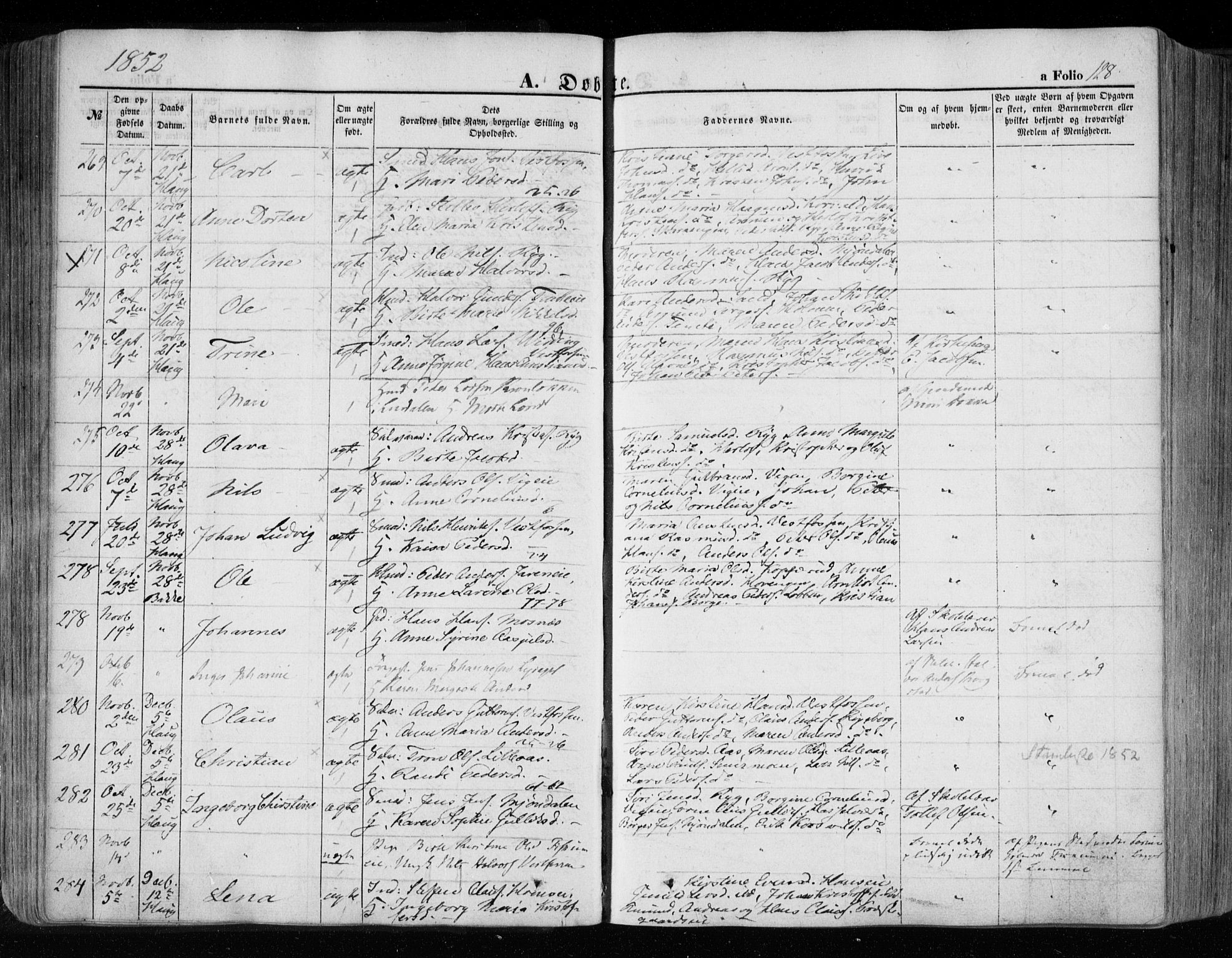 Eiker kirkebøker, AV/SAKO-A-4/F/Fa/L0014: Parish register (official) no. I 14, 1846-1854, p. 128