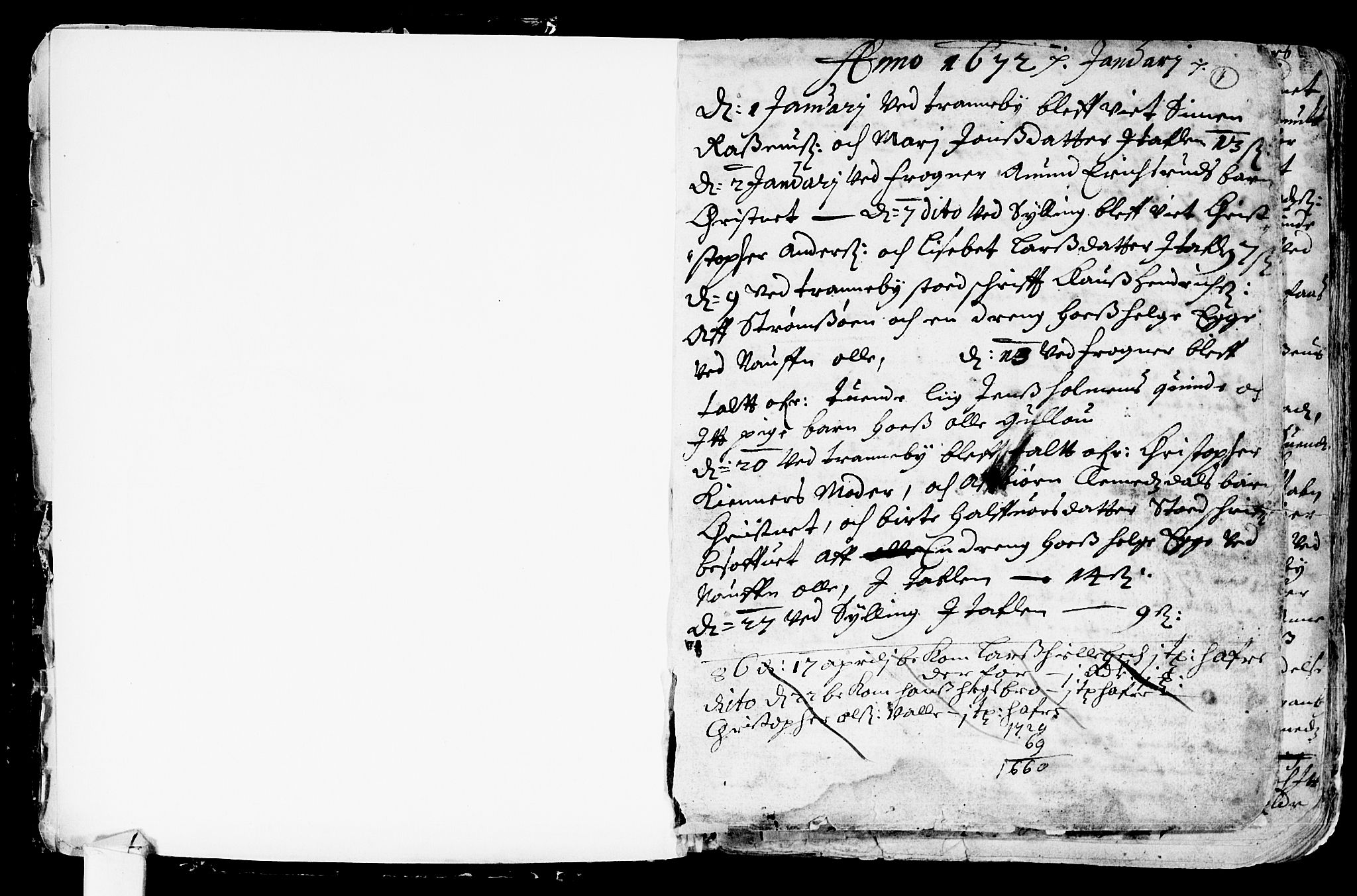 Lier kirkebøker, AV/SAKO-A-230/F/Fa/L0001: Parish register (official) no. I 1, 1672-1701, p. 1