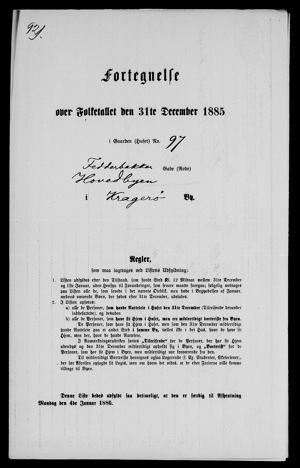 SAKO, 1885 census for 0801 Kragerø, 1885, p. 1216