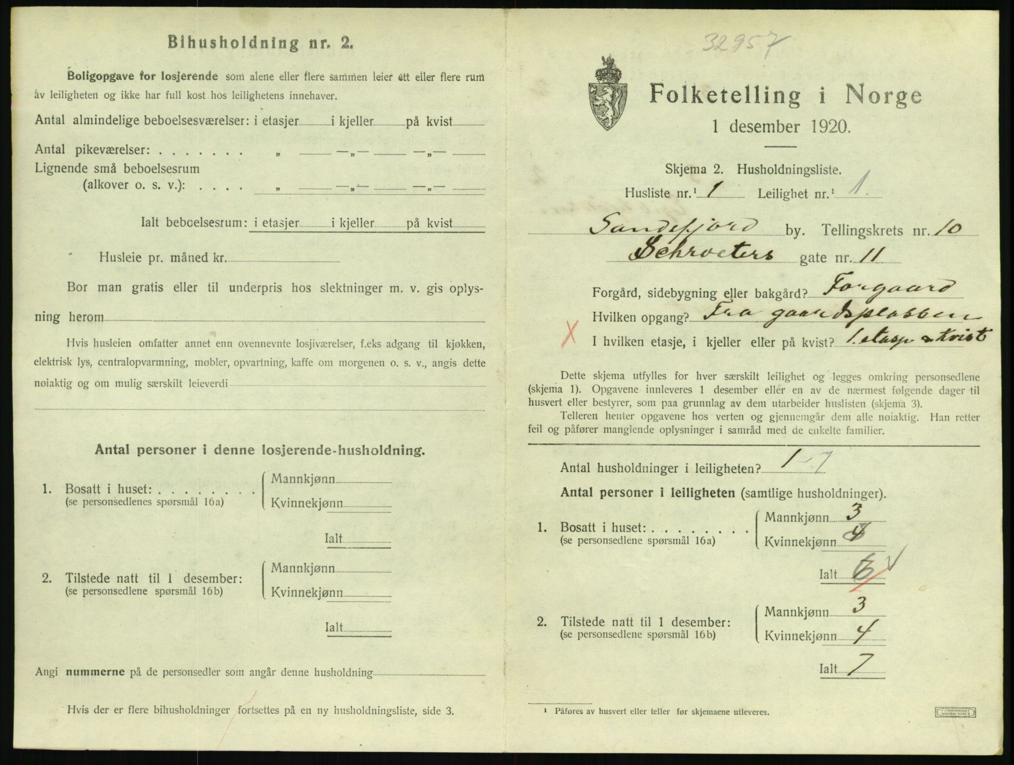 SAKO, 1920 census for Sandefjord, 1920, p. 3926