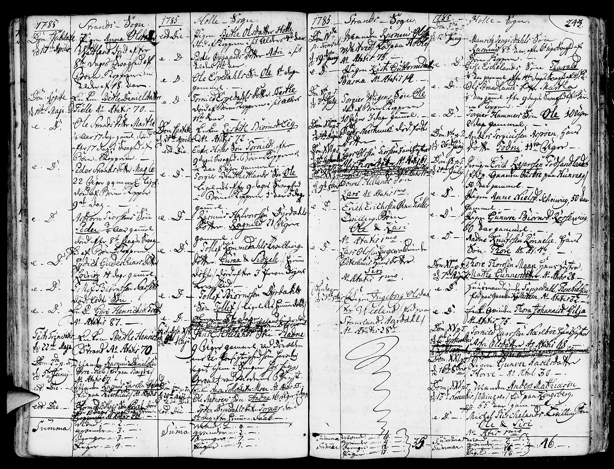 Strand sokneprestkontor, SAST/A-101828/H/Ha/Haa/L0003: Parish register (official) no. A 3, 1769-1816, p. 243