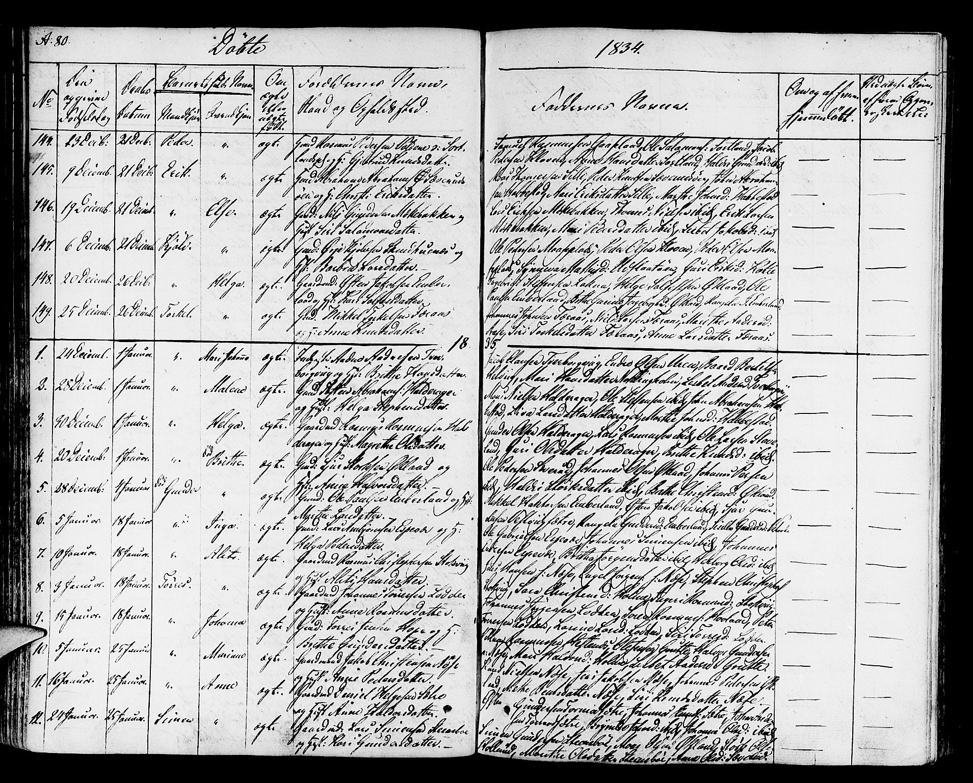 Finnås sokneprestembete, SAB/A-99925/H/Ha/Haa/Haaa/L0005: Parish register (official) no. A 5, 1823-1835, p. 80