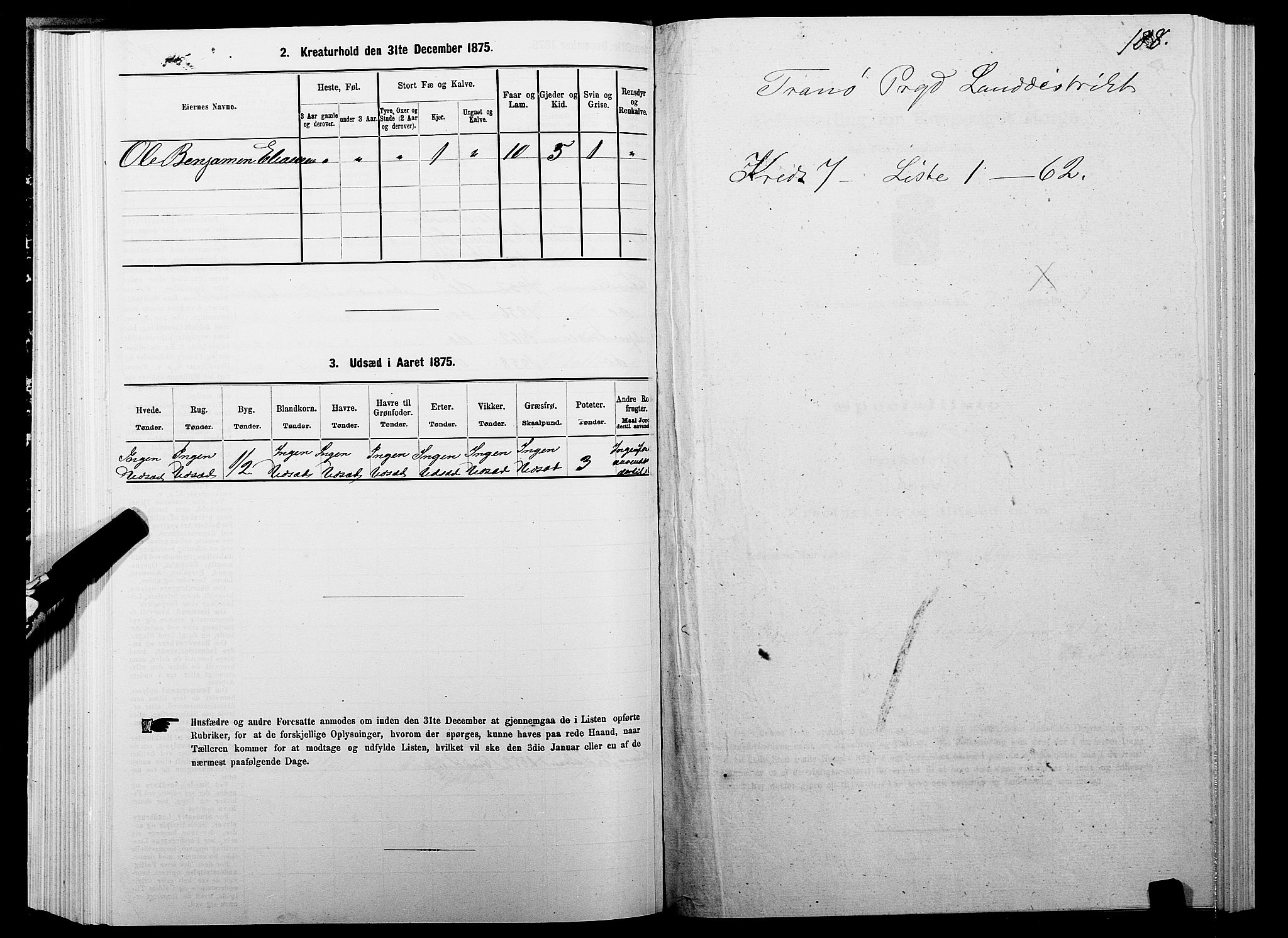 SATØ, 1875 census for 1927P Tranøy, 1875, p. 3188