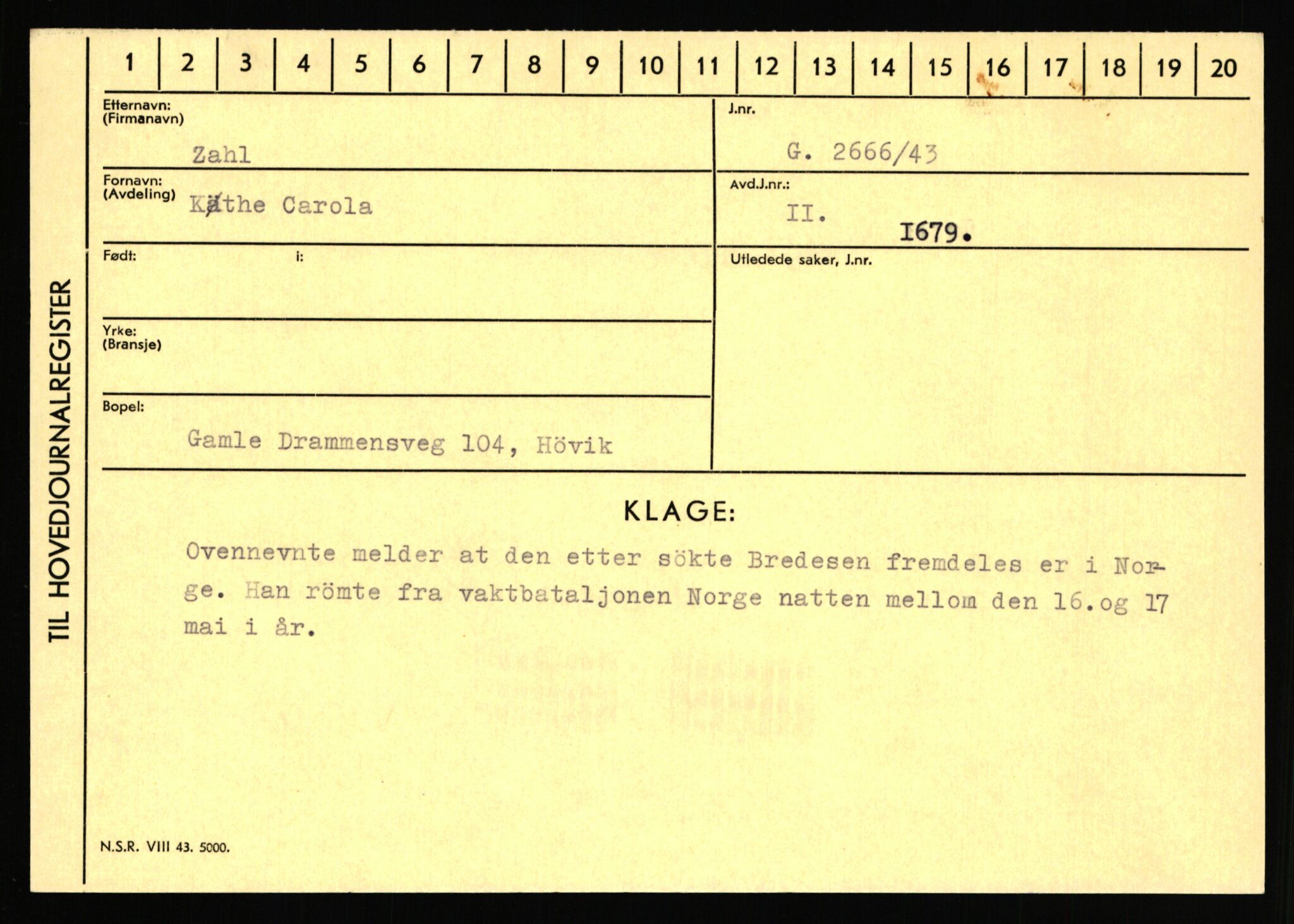 Statspolitiet - Hovedkontoret / Osloavdelingen, AV/RA-S-1329/C/Ca/L0016: Uberg - Øystese, 1943-1945, p. 3260