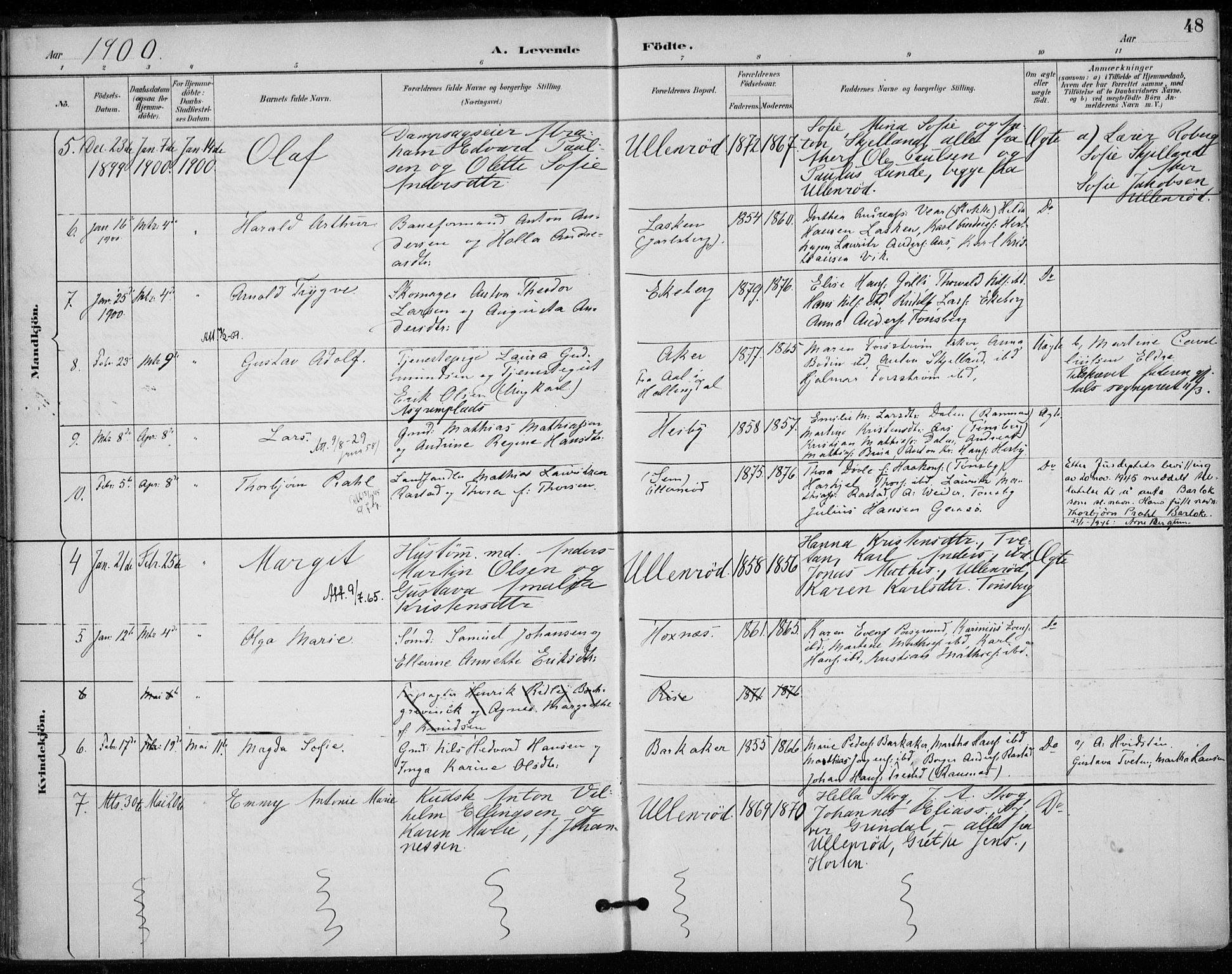 Sem kirkebøker, AV/SAKO-A-5/F/Fa/L0011: Parish register (official) no. I 11, 1888-1904, p. 48