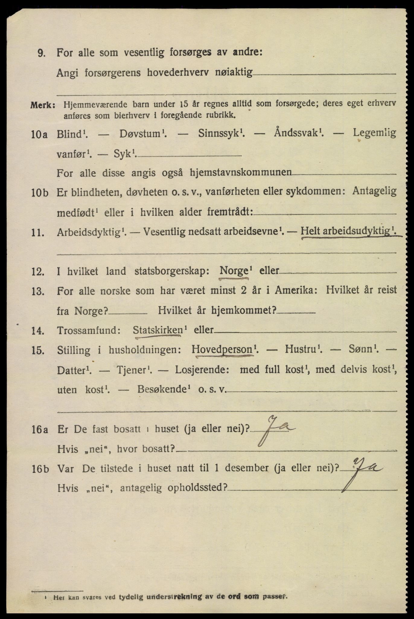 SAK, 1920 census for Hylestad, 1920, p. 459