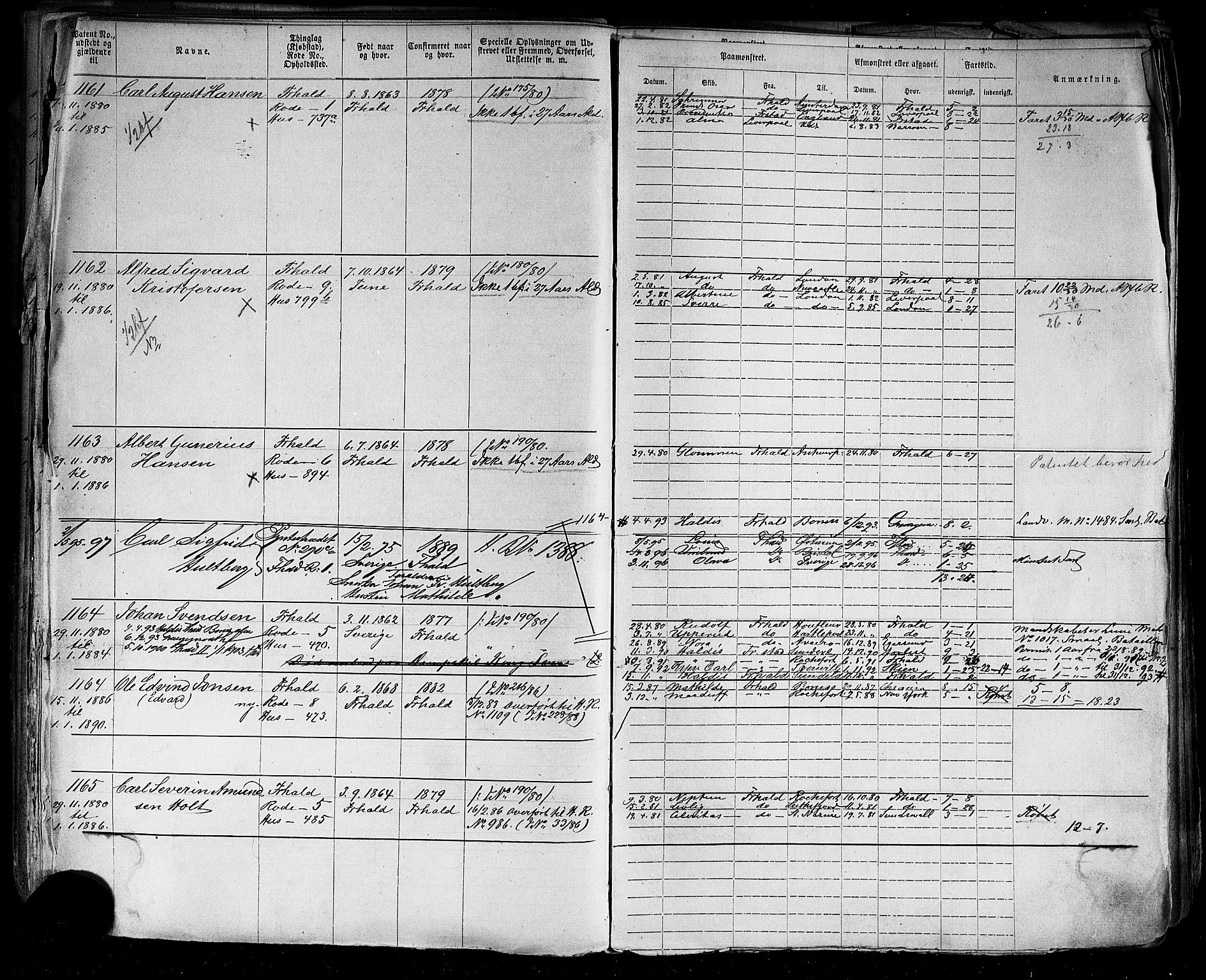 Halden mønstringskontor, AV/SAO-A-10569a/F/Fc/Fca/L0003: Annotasjonsrulle, 1875-1910, p. 42