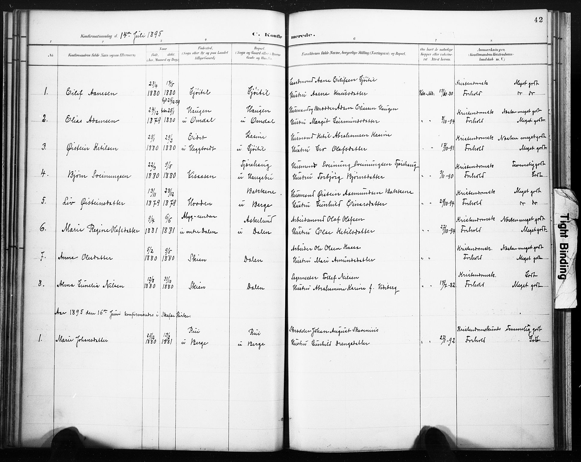 Lårdal kirkebøker, SAKO/A-284/F/Fb/L0002: Parish register (official) no. II 2, 1887-1918, p. 42