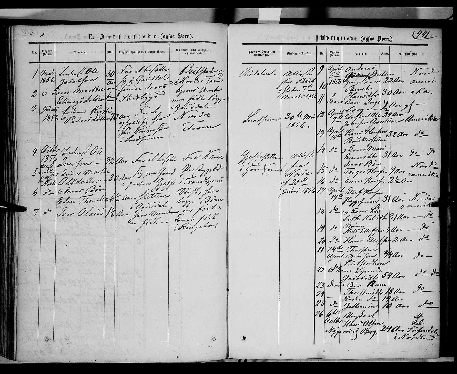 Gausdal prestekontor, AV/SAH-PREST-090/H/Ha/Haa/L0008: Parish register (official) no. 8, 1850-1861, p. 441