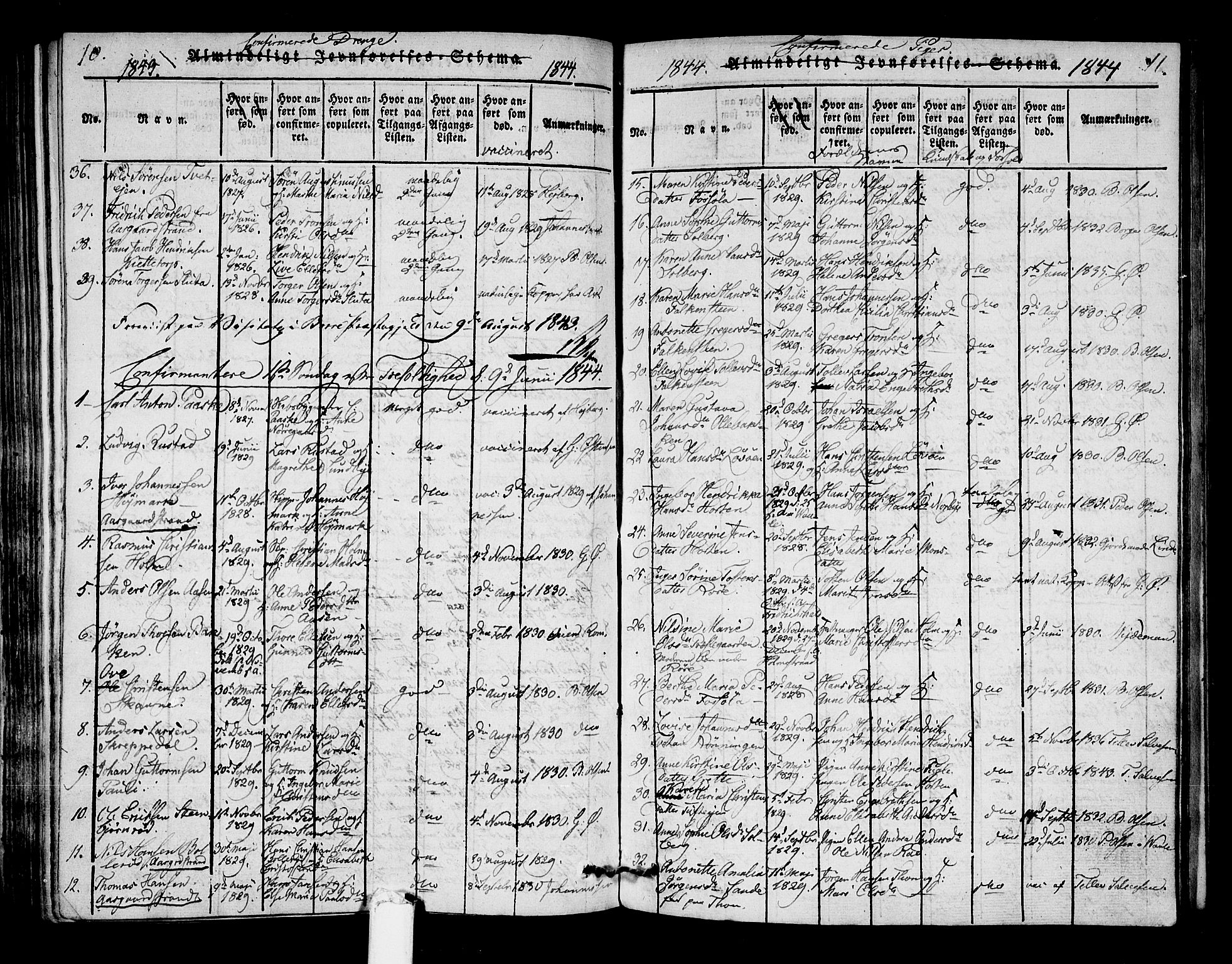 Borre kirkebøker, SAKO/A-338/F/Fa/L0004: Parish register (official) no. I 4, 1815-1845, p. 10-11