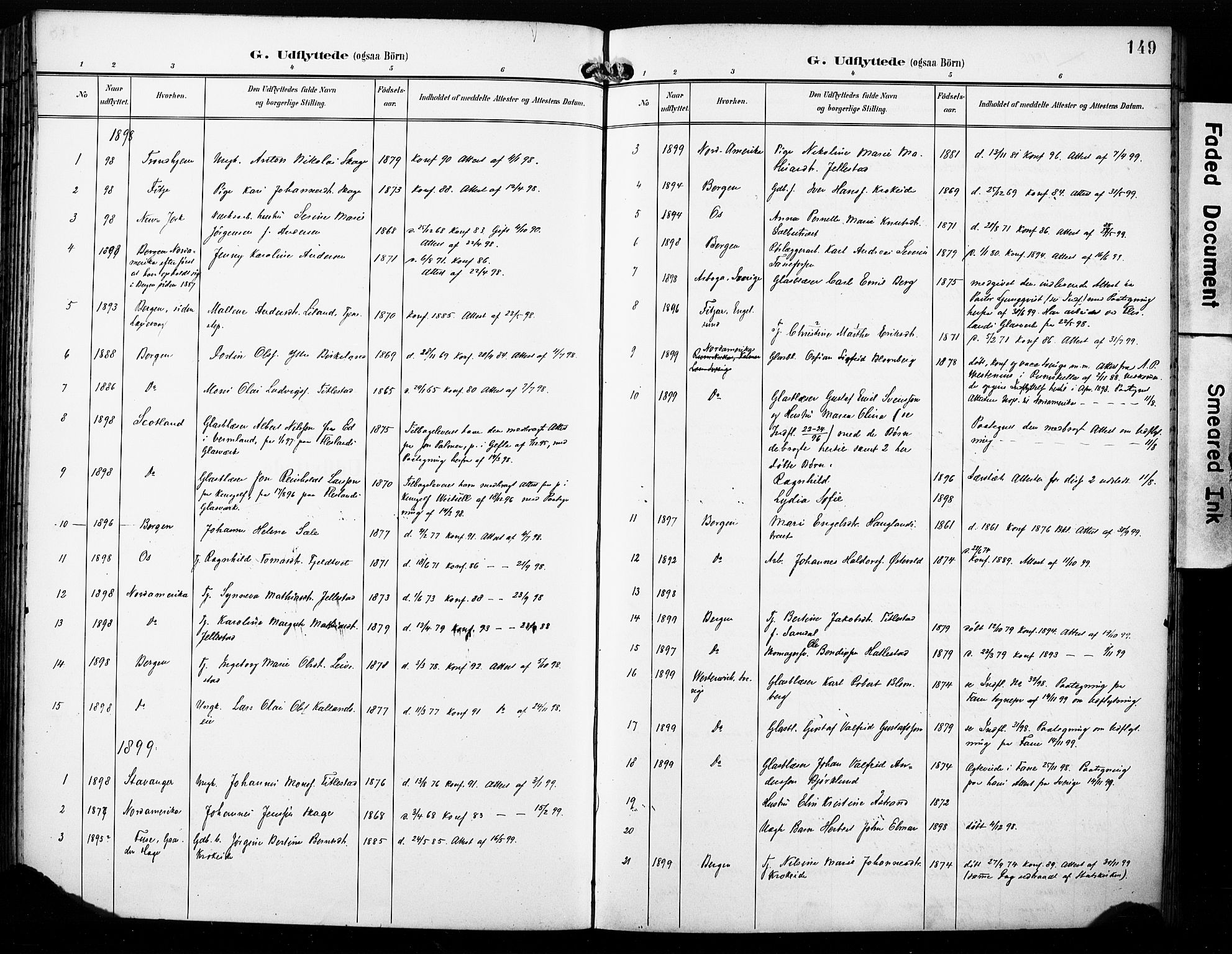 Fana Sokneprestembete, AV/SAB-A-75101/H/Haa/Haab/L0003: Parish register (official) no. B 3, 1898-1907, p. 149