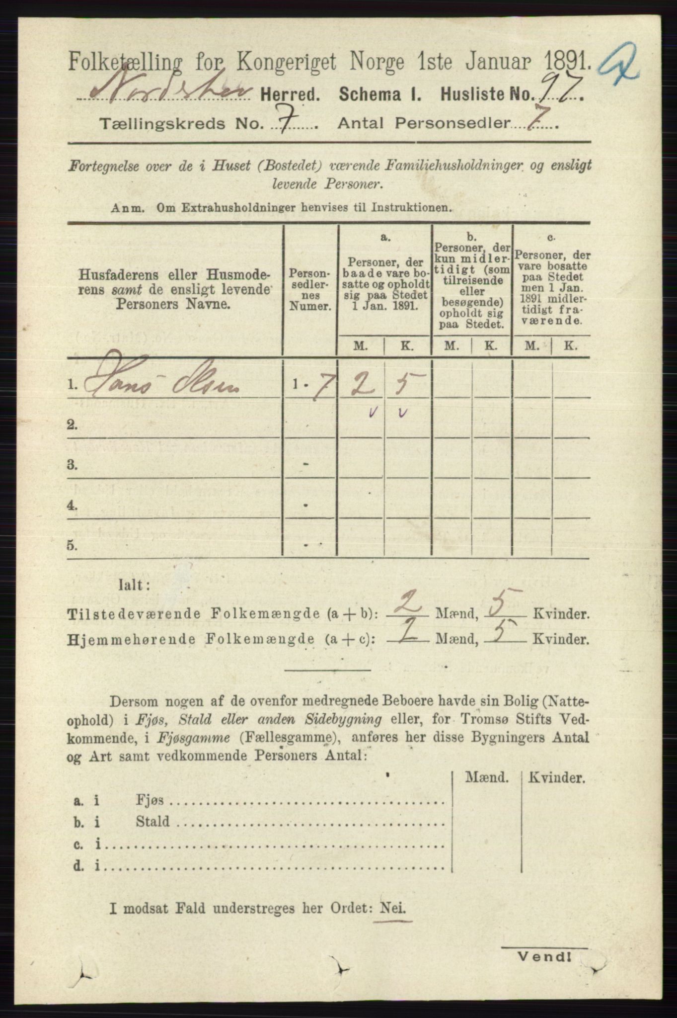 RA, 1891 census for 0613 Norderhov, 1891, p. 4483