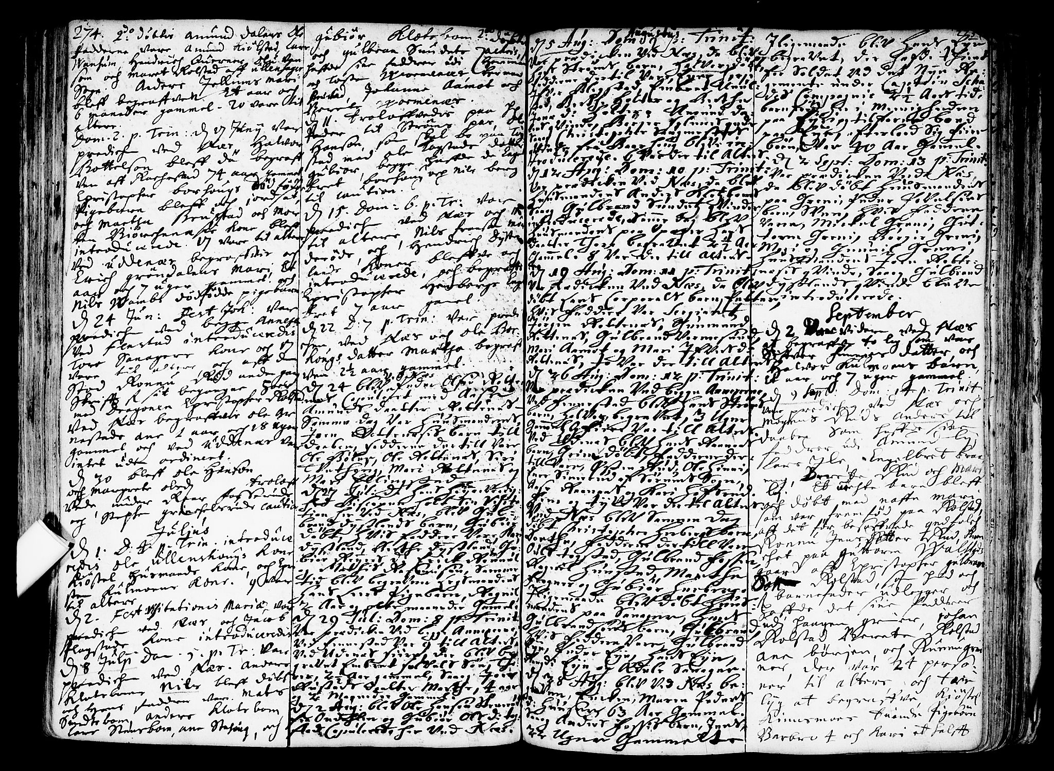 Nes prestekontor Kirkebøker, SAO/A-10410/F/Fa/L0001: Parish register (official) no. I 1, 1689-1716, p. 274-275