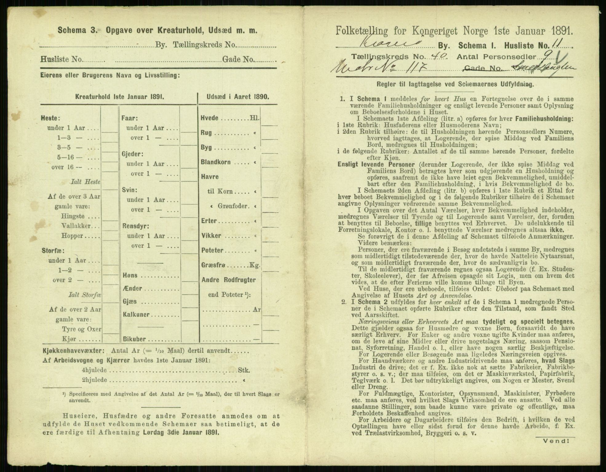 RA, 1891 census for 0801 Kragerø, 1891, p. 1648