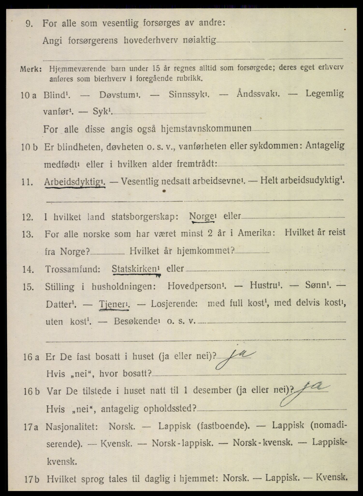 SAT, 1920 census for Vega, 1920, p. 1926