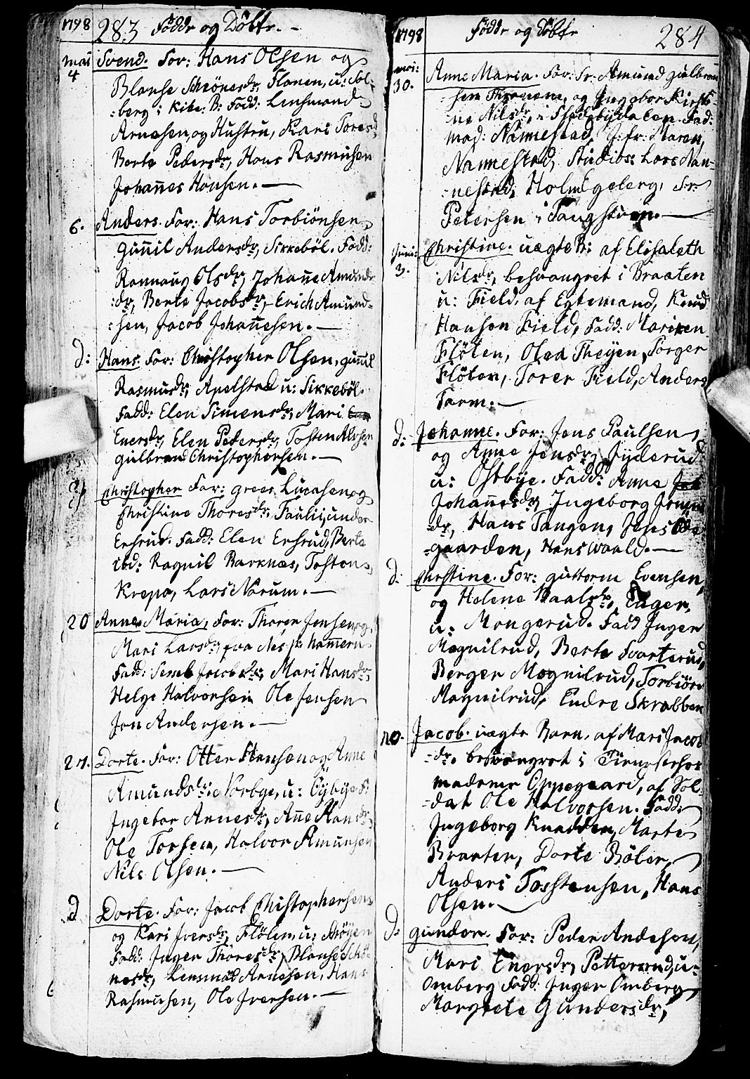 Enebakk prestekontor Kirkebøker, AV/SAO-A-10171c/F/Fa/L0002: Parish register (official) no. I 2, 1755-1806, p. 283-284