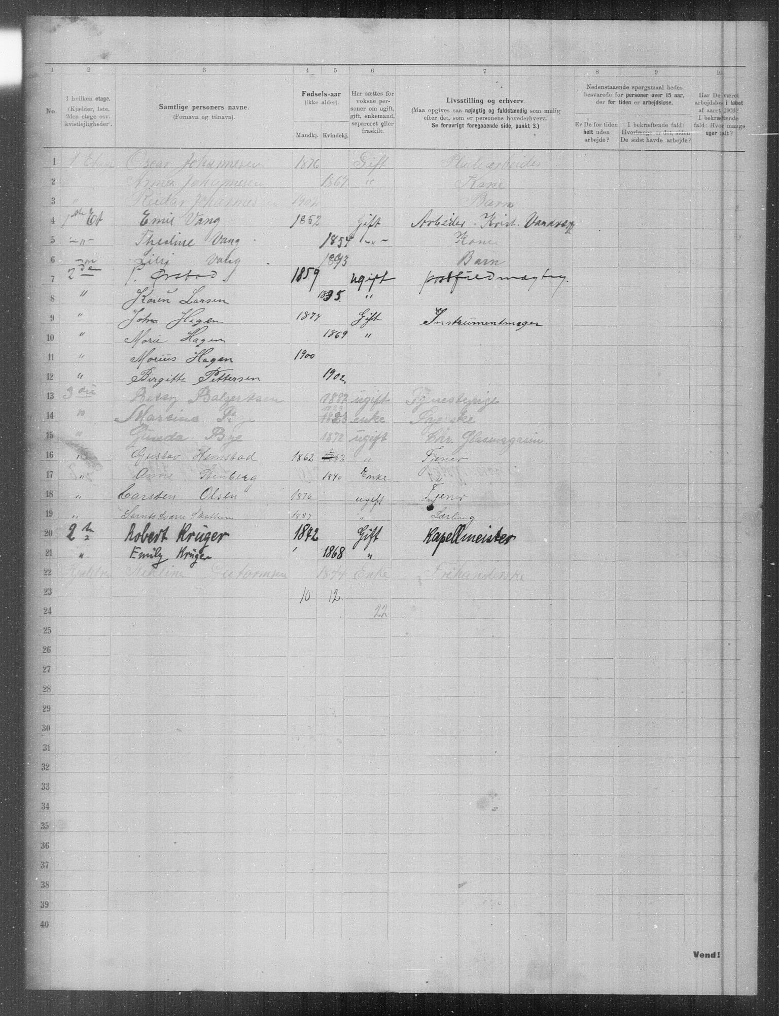 OBA, Municipal Census 1903 for Kristiania, 1903, p. 4988