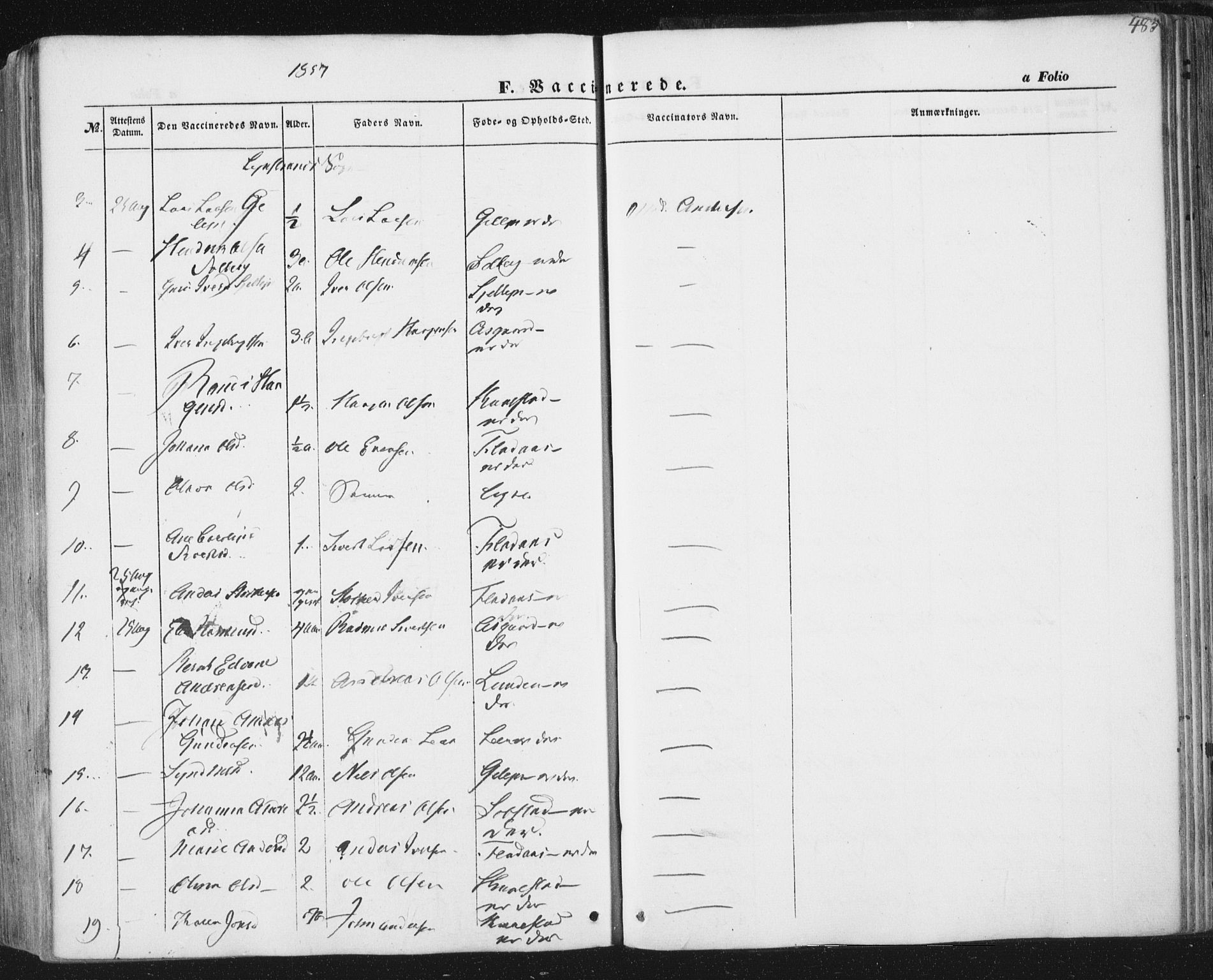 Ministerialprotokoller, klokkerbøker og fødselsregistre - Sør-Trøndelag, SAT/A-1456/691/L1076: Parish register (official) no. 691A08, 1852-1861, p. 483