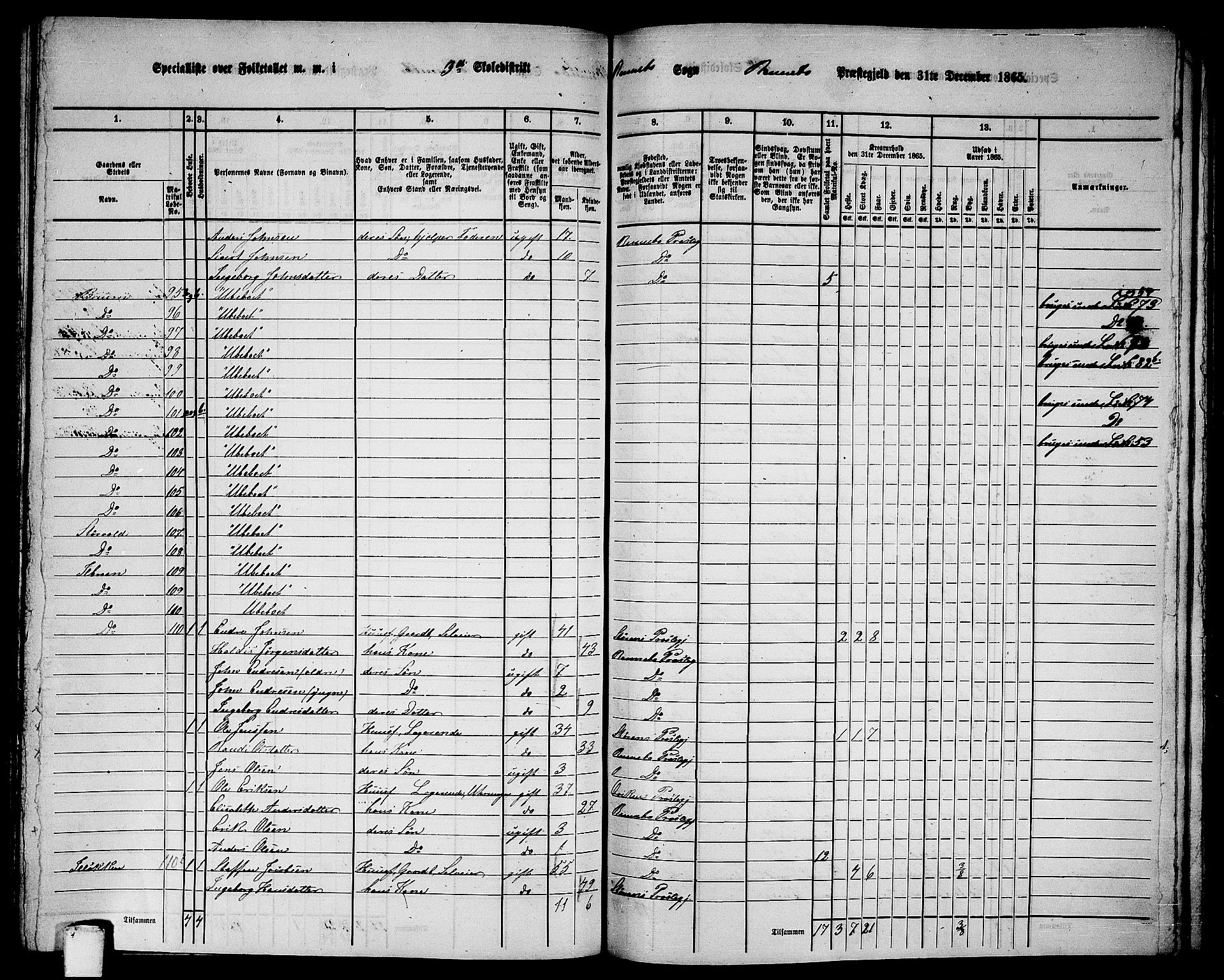 RA, 1865 census for Rennebu, 1865, p. 50