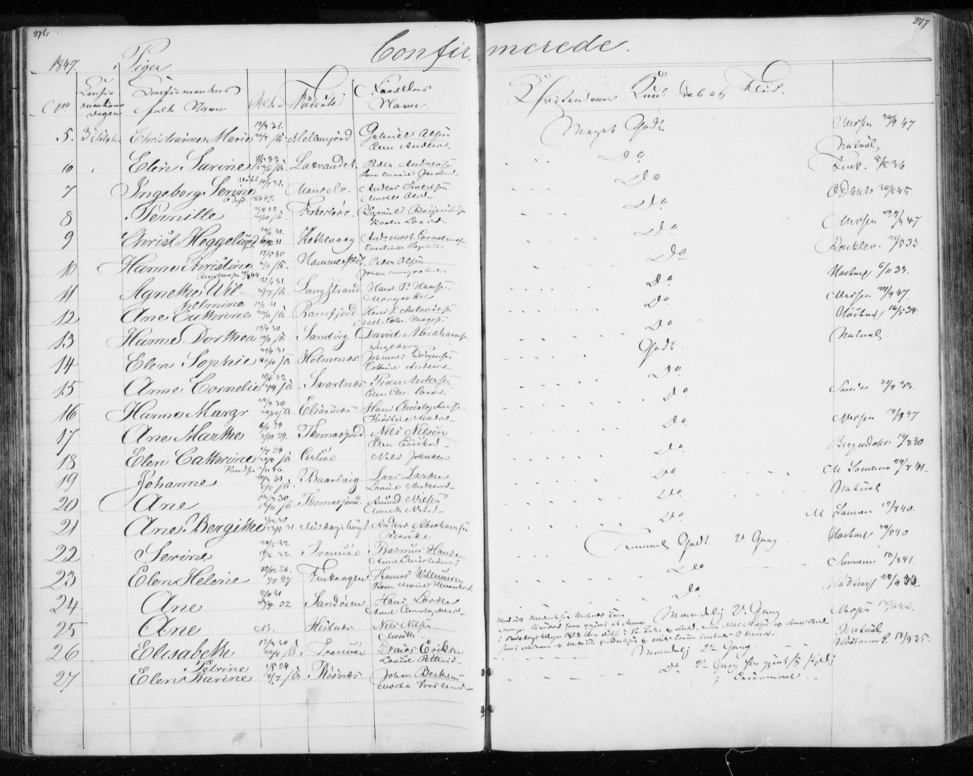 Tromsø sokneprestkontor/stiftsprosti/domprosti, SATØ/S-1343/G/Gb/L0005klokker: Parish register (copy) no. 5, 1846-1857, p. 276-277