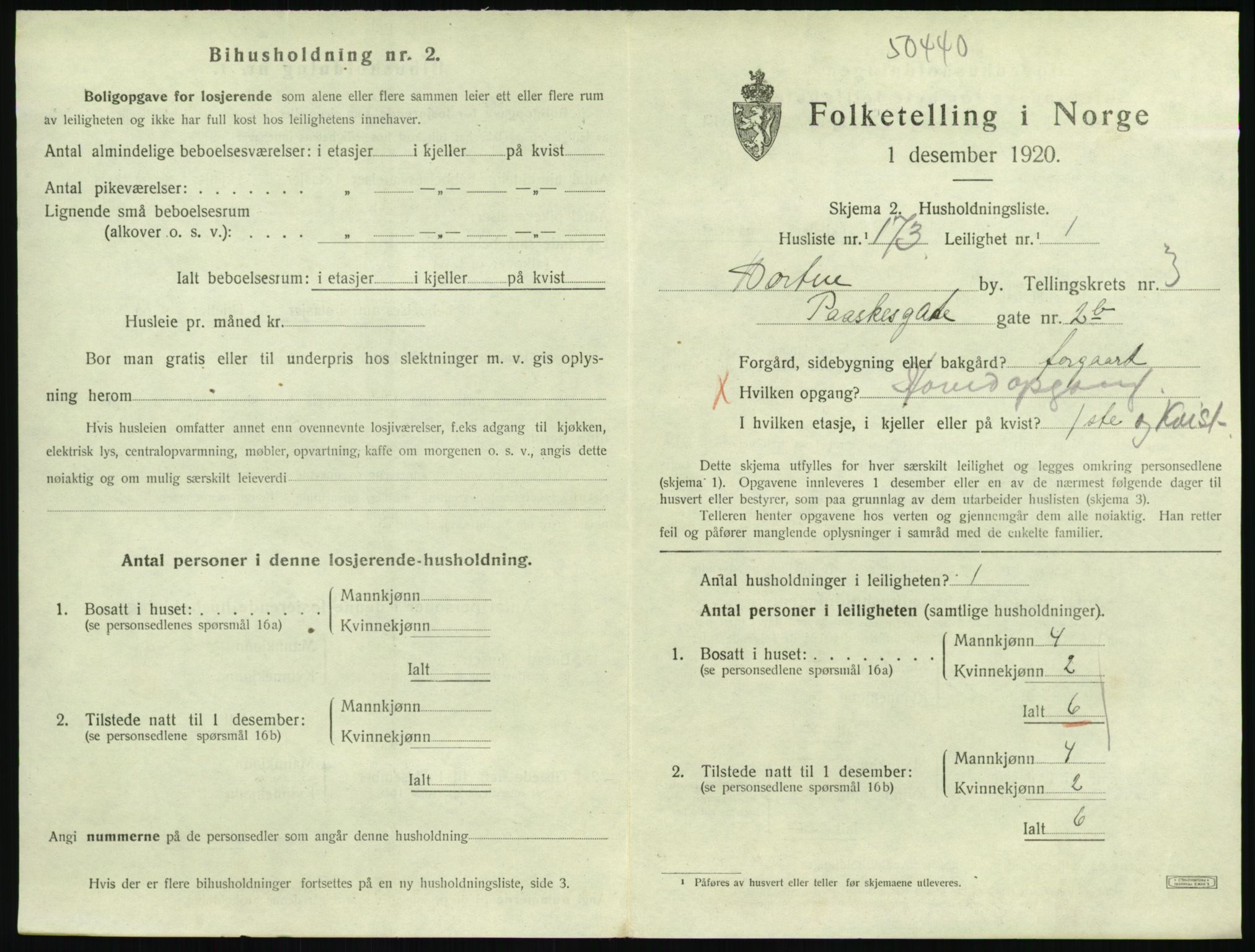 SAKO, 1920 census for Horten, 1920, p. 4685