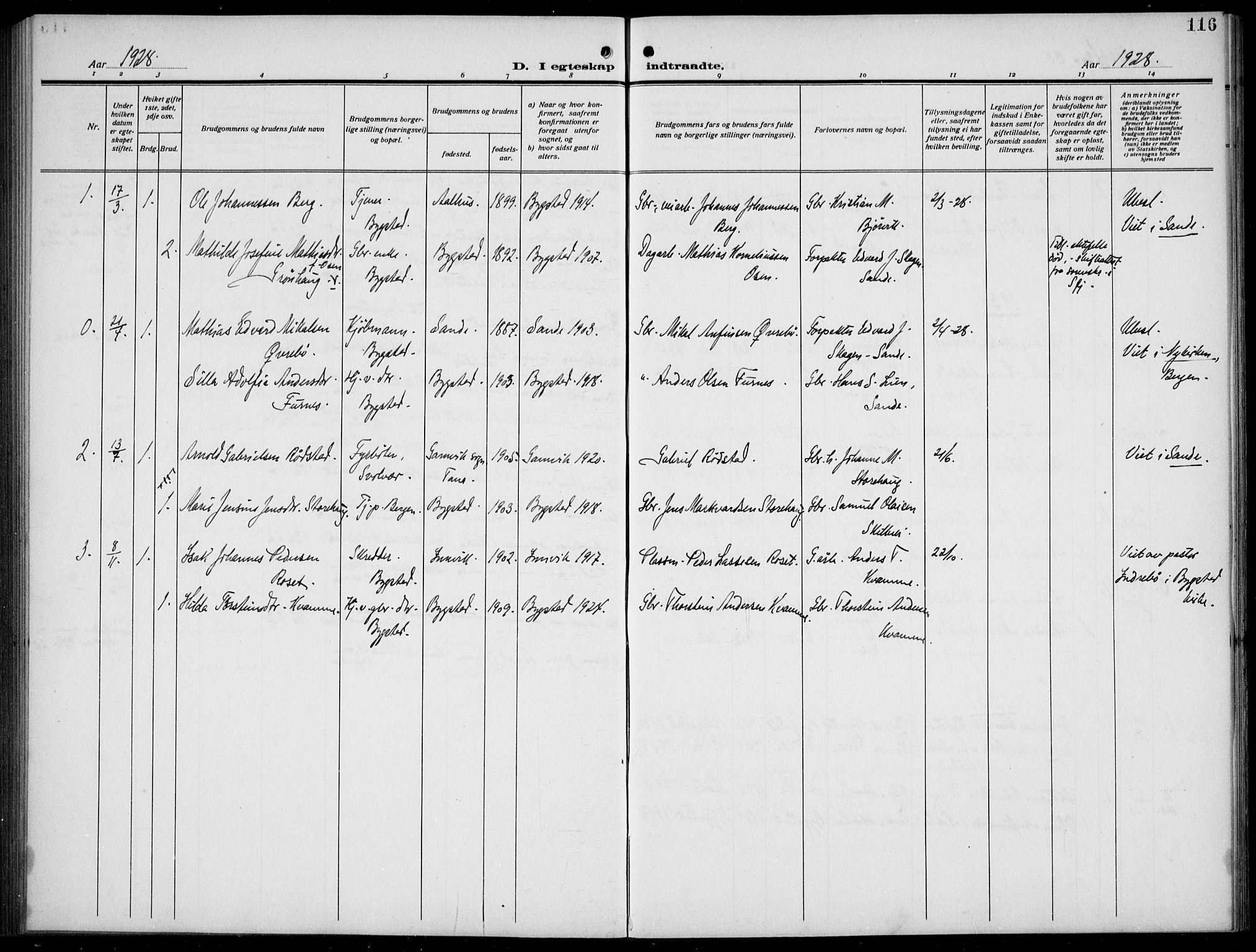 Gaular sokneprestembete, SAB/A-80001/H/Hab: Parish register (copy) no. B 4, 1912-1941, p. 116