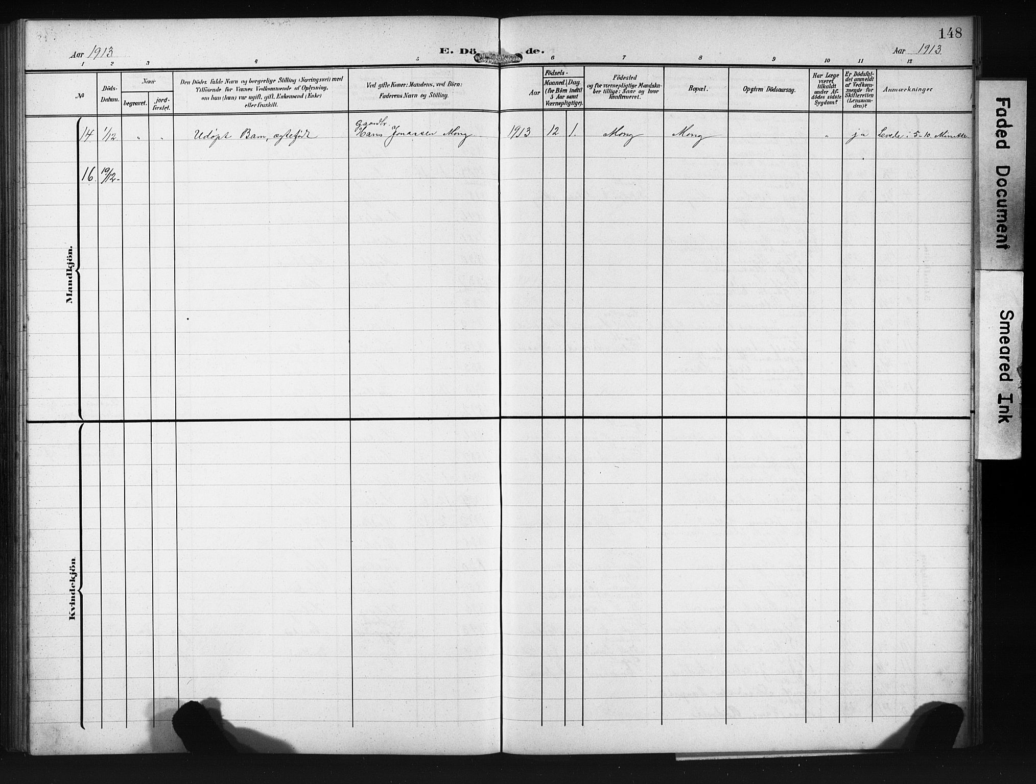 Eigersund sokneprestkontor, AV/SAST-A-101807/S09/L0011: Parish register (copy) no. B 11, 1908-1930, p. 148