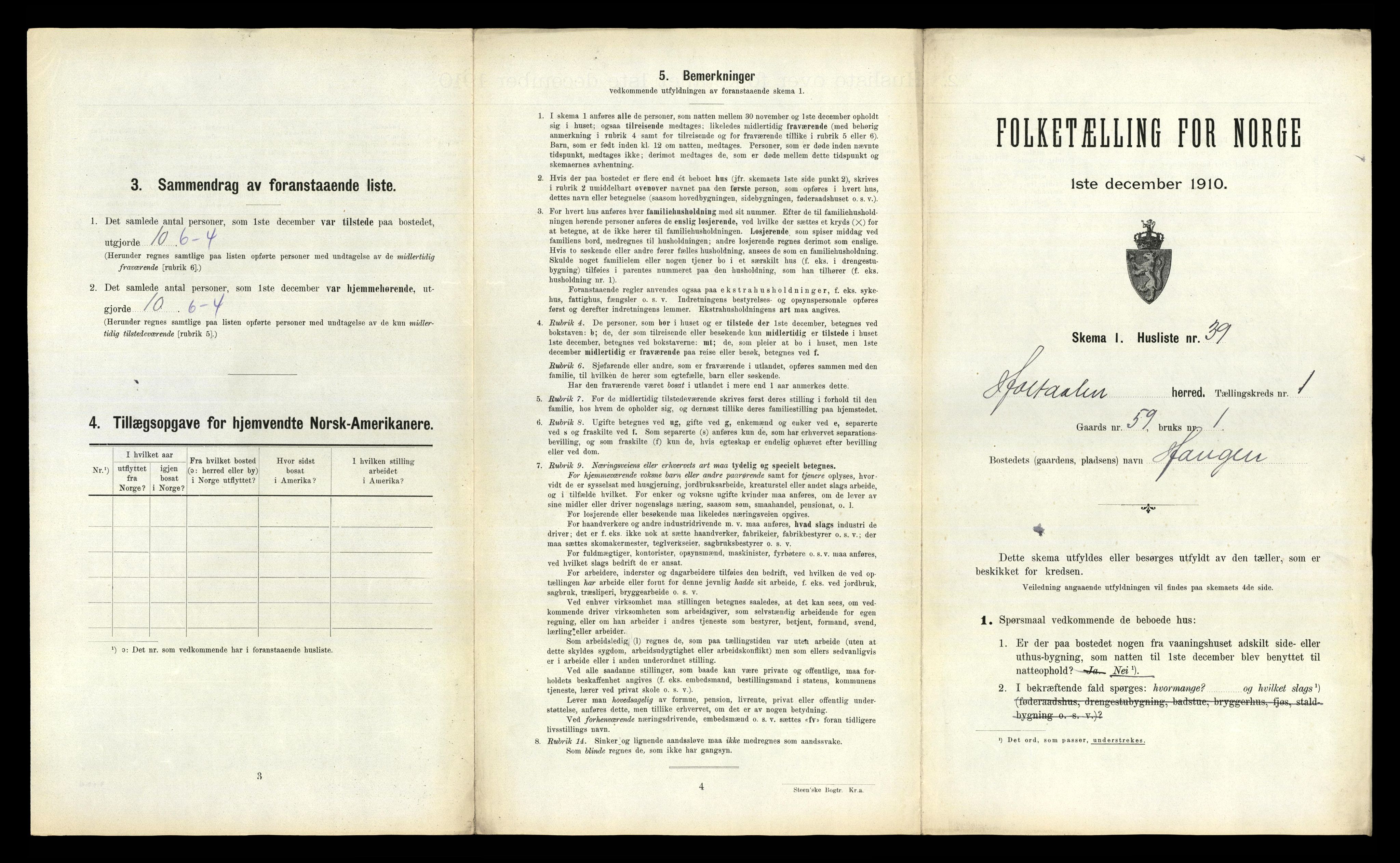 RA, 1910 census for Haltdalen, 1910, p. 96