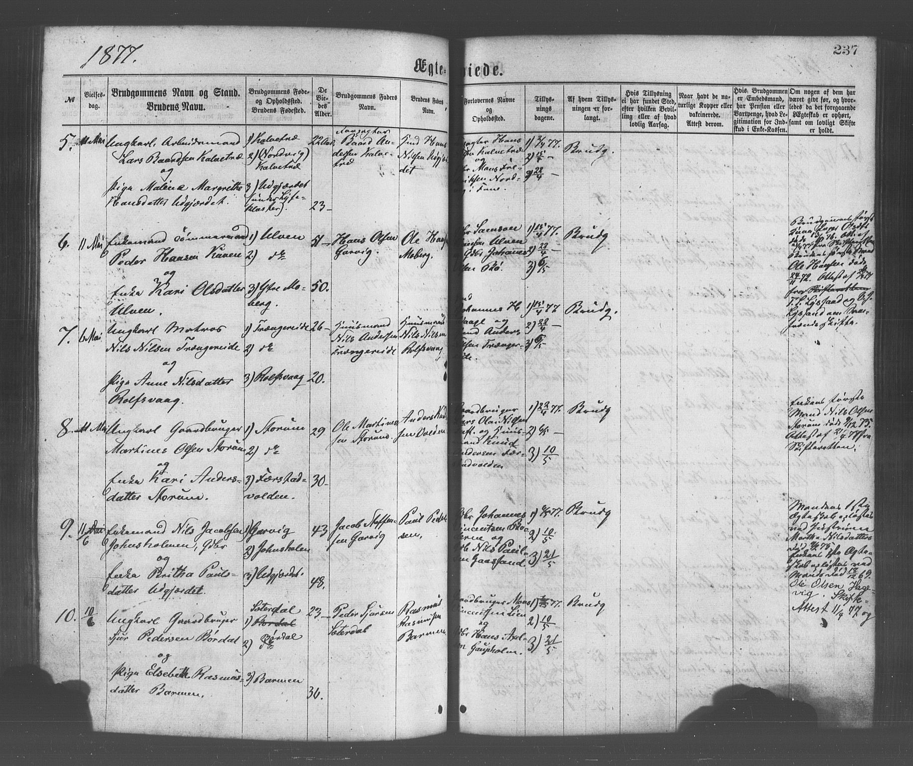 Os sokneprestembete, SAB/A-99929: Parish register (official) no. A 18, 1874-1884, p. 237