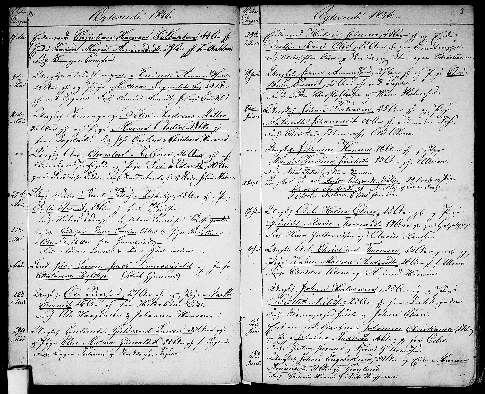 Aker prestekontor kirkebøker, AV/SAO-A-10861/G/L0011: Parish register (copy) no. 11, 1846-1859, p. 2-3