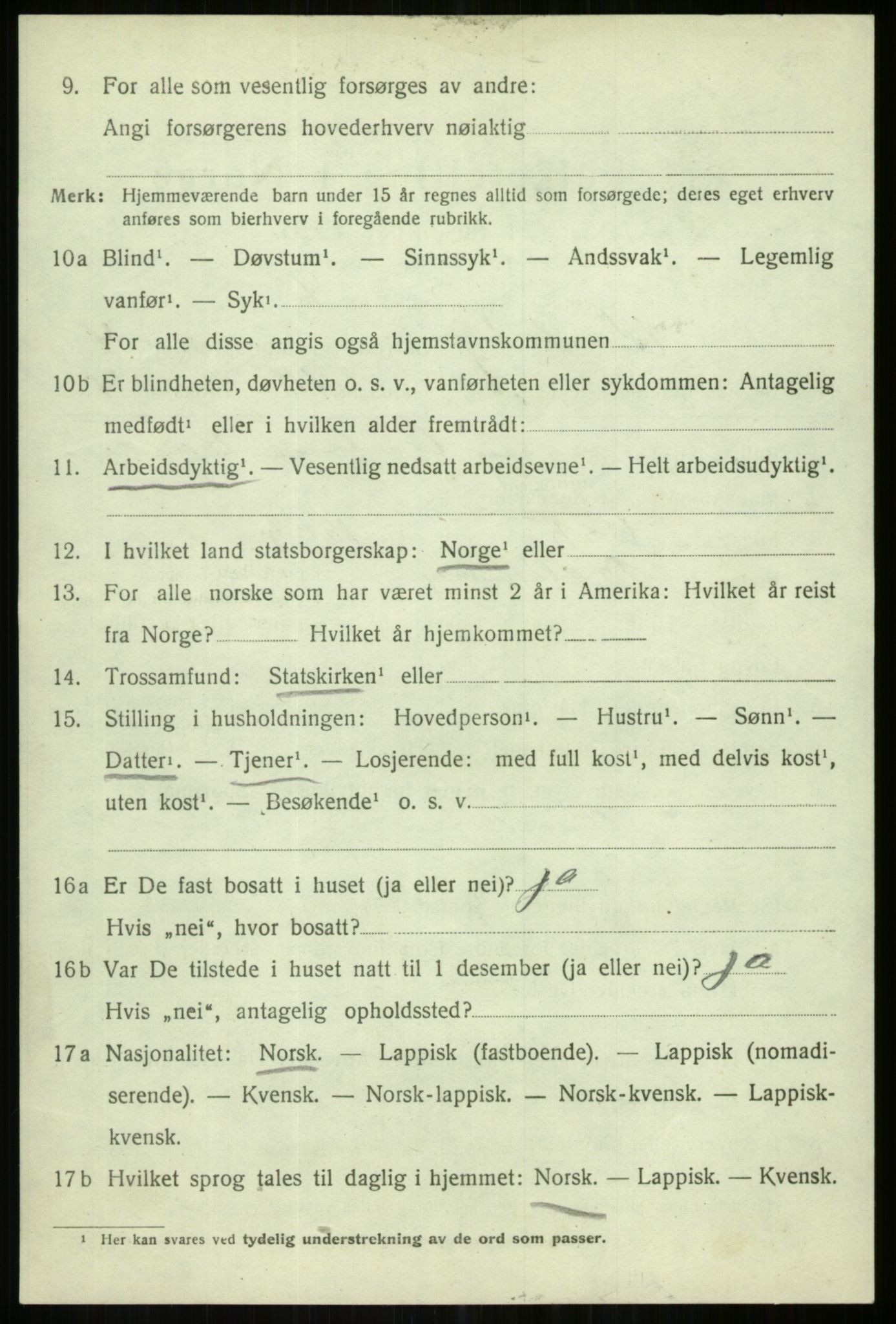 SATØ, 1920 census for Karlsøy, 1920, p. 2028