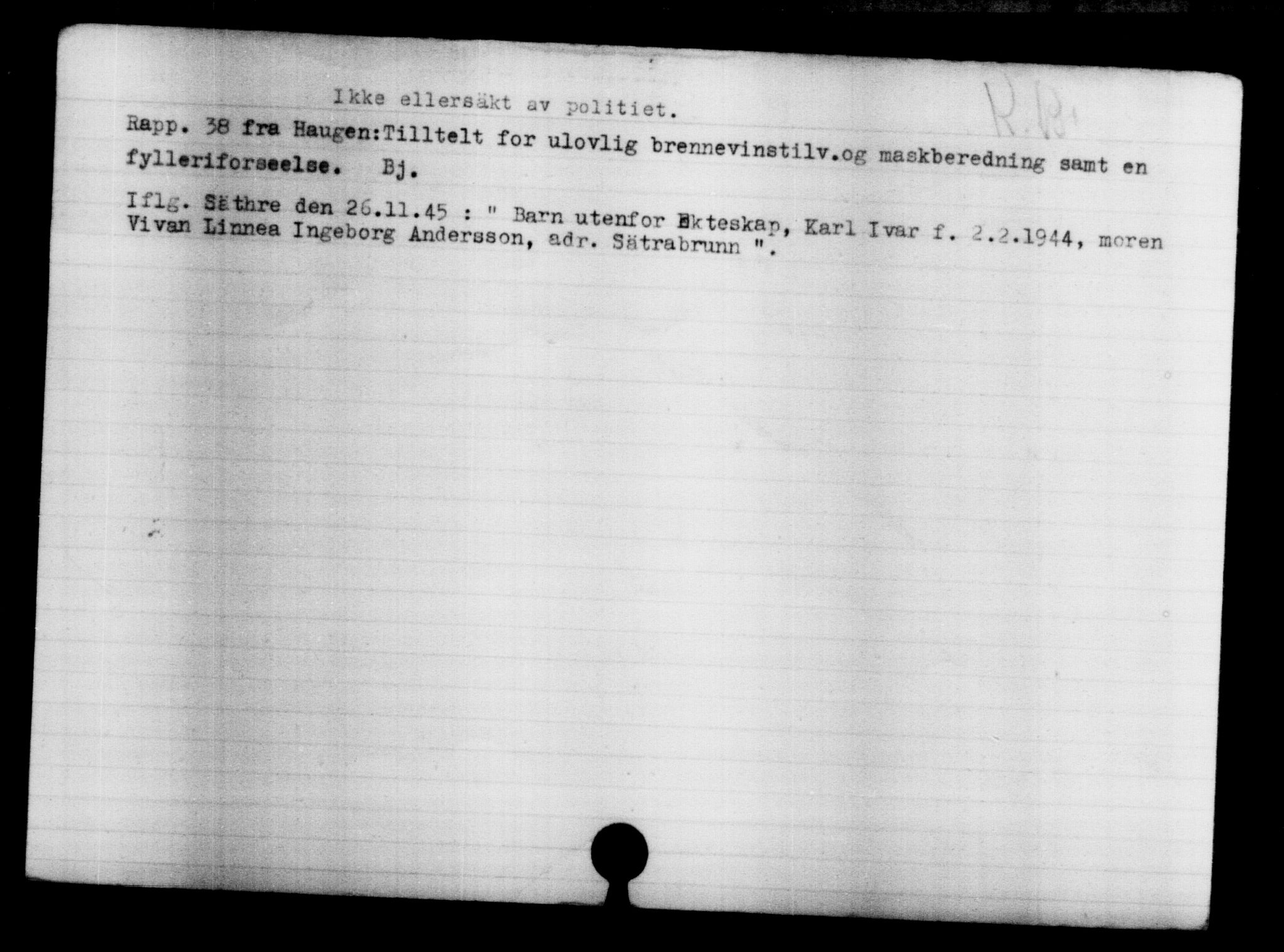 Den Kgl. Norske Legasjons Flyktningskontor, RA/S-6753/V/Va/L0004: Kjesäterkartoteket.  Flyktningenr. 3496-6610, 1940-1945, p. 1716