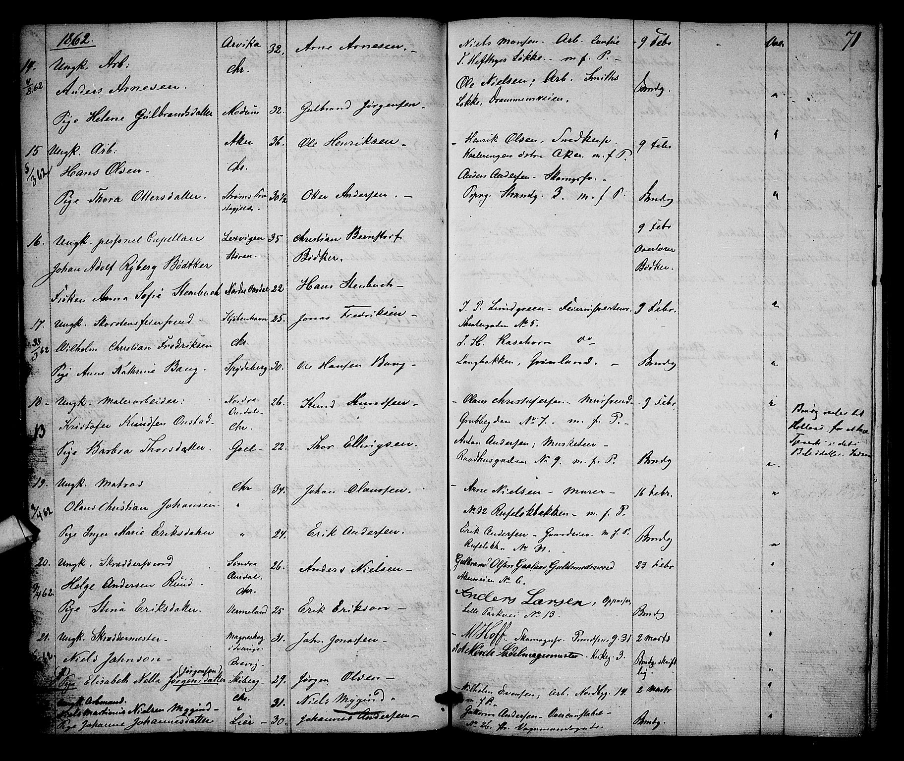 Trefoldighet prestekontor Kirkebøker, AV/SAO-A-10882/H/Ha/L0001: Banns register no. 1, 1858-1870, p. 71